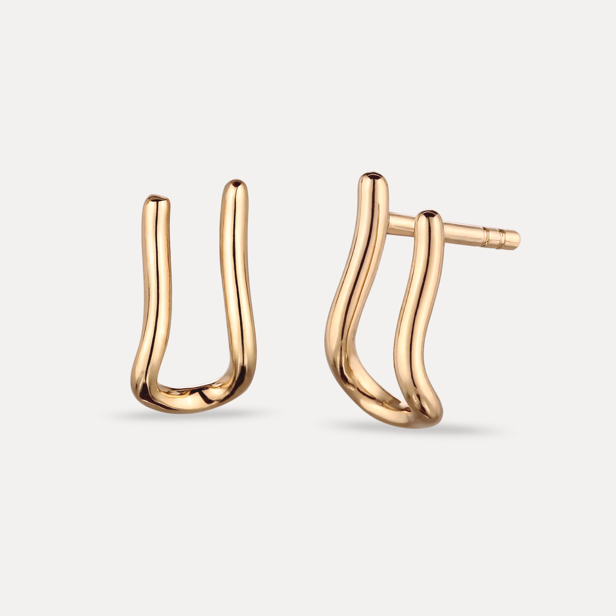 Charm Hanger Hoops Earrings | 14k Solid Gold