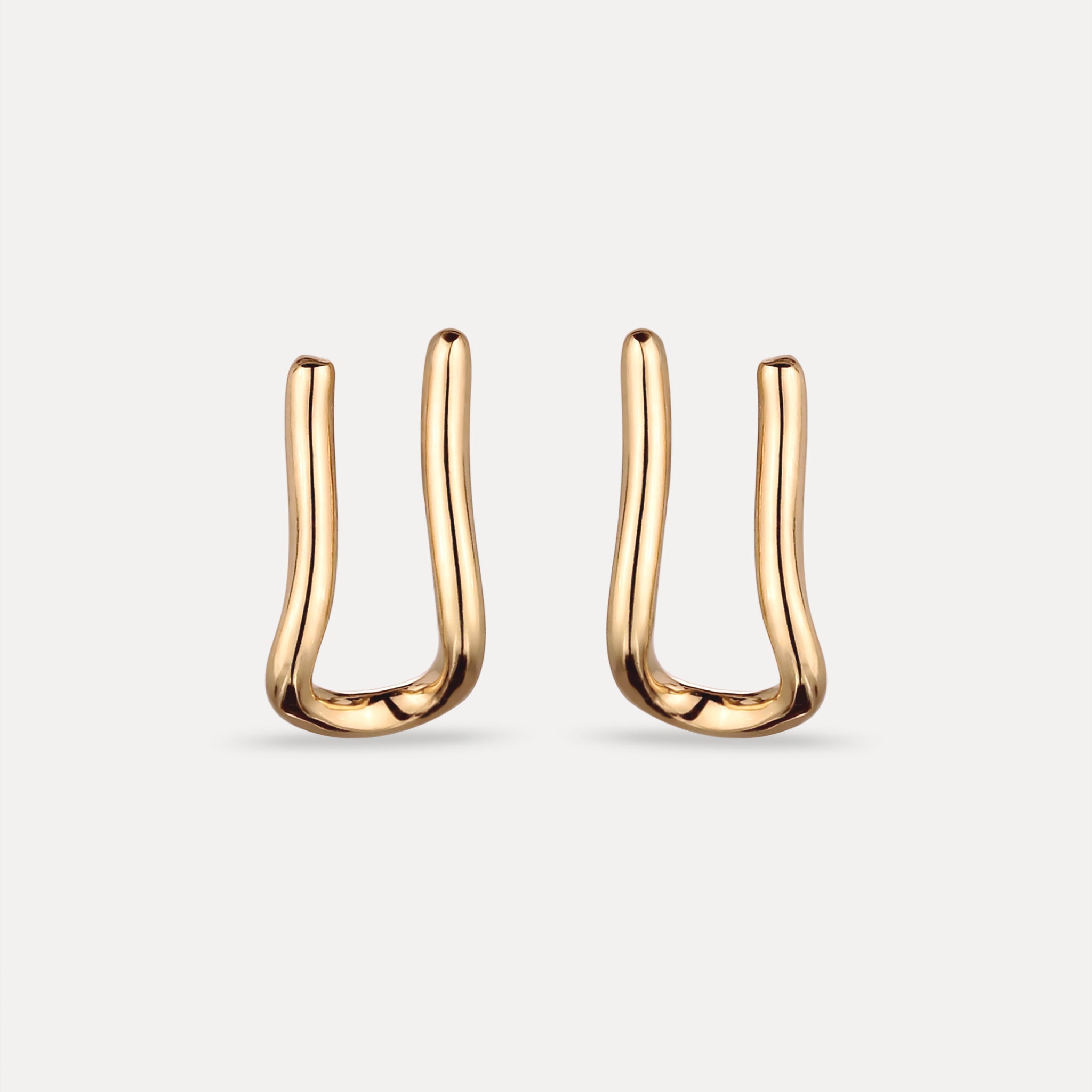 Charm Hanger Hoops Earrings | 14k Solid Gold