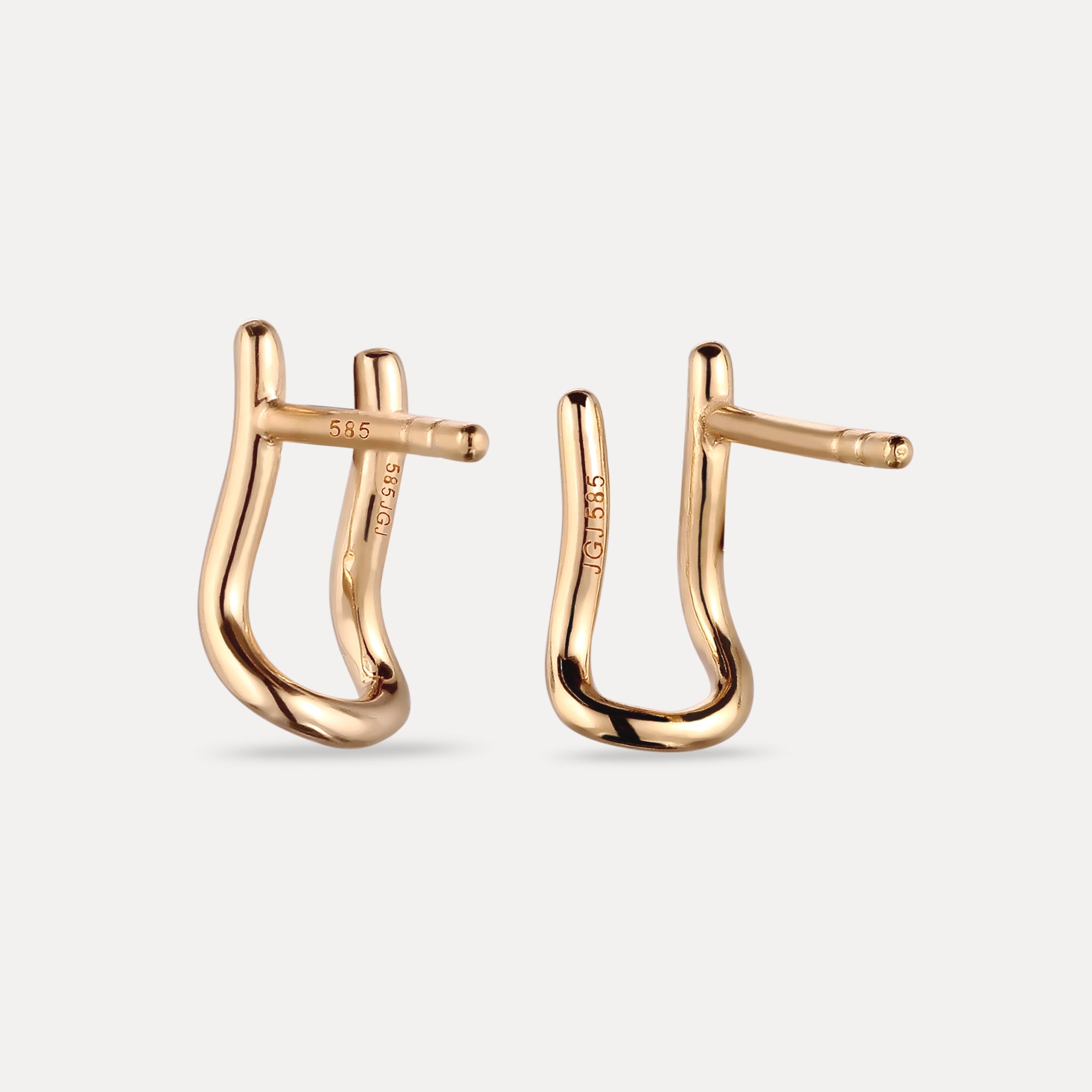 Charm Hanger Hoops Earrings | 14k Solid Gold