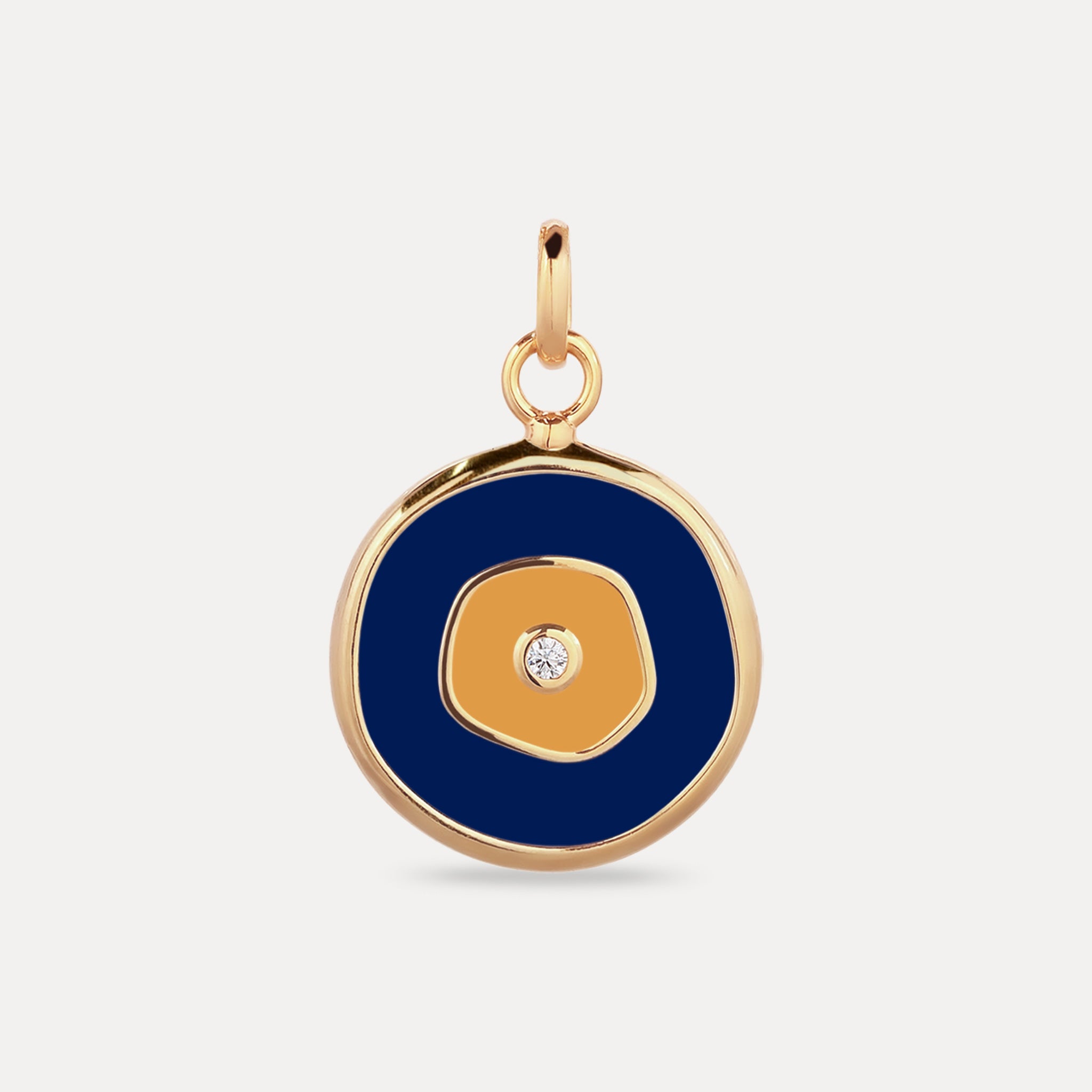 White Sapphire Evil Eye Pendant Dark Blue