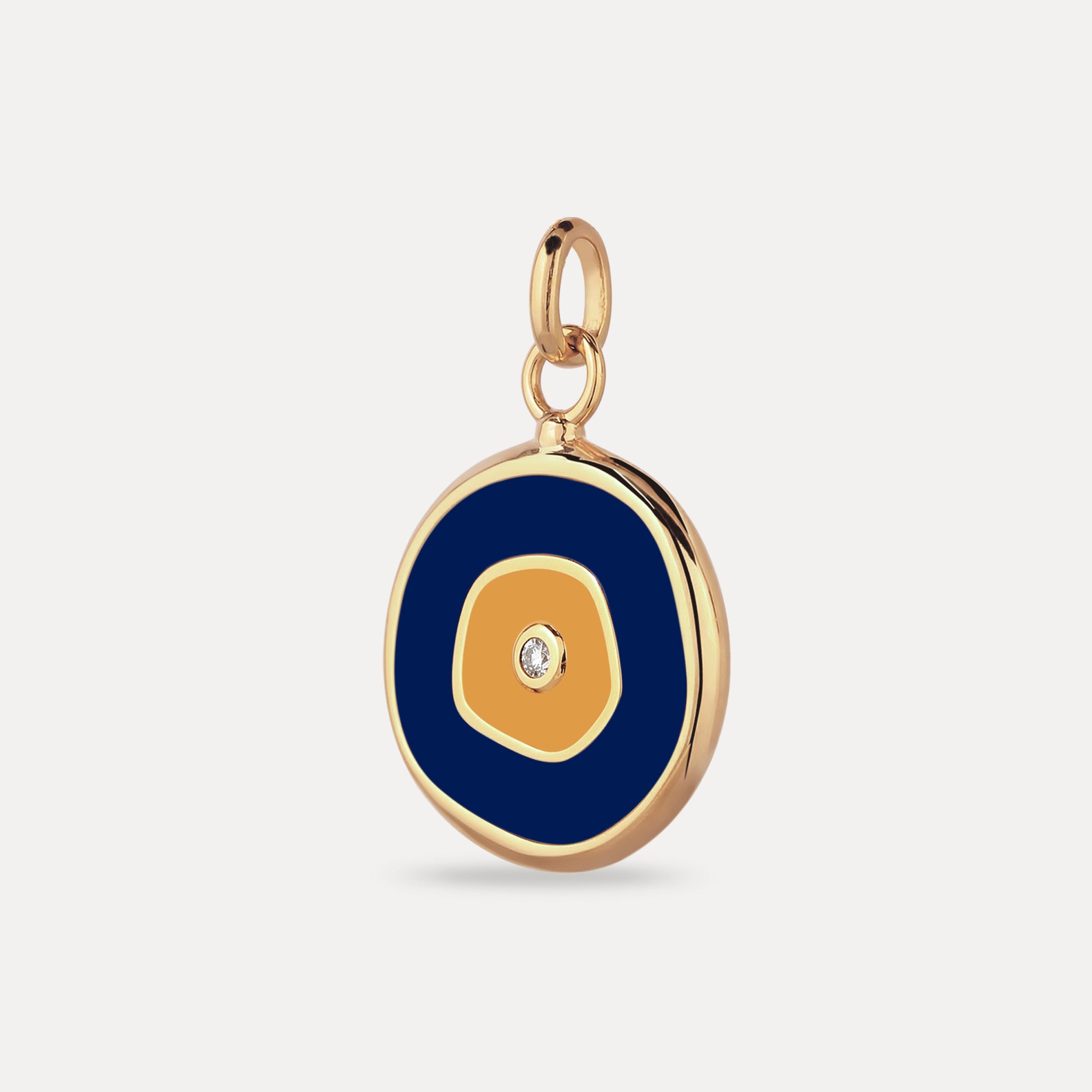 White Sapphire Evil Eye Pendant Dark Blue