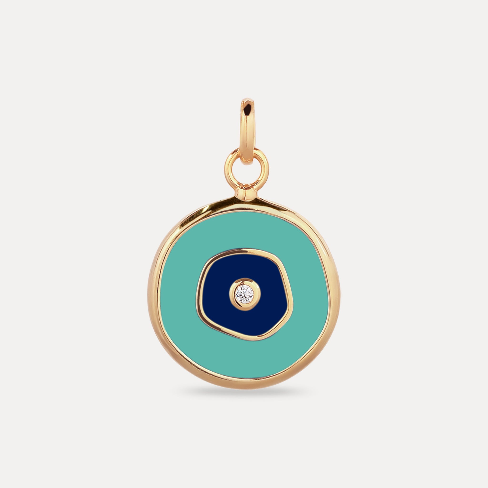 White Sapphire Evil Eye Pendant Turquoise