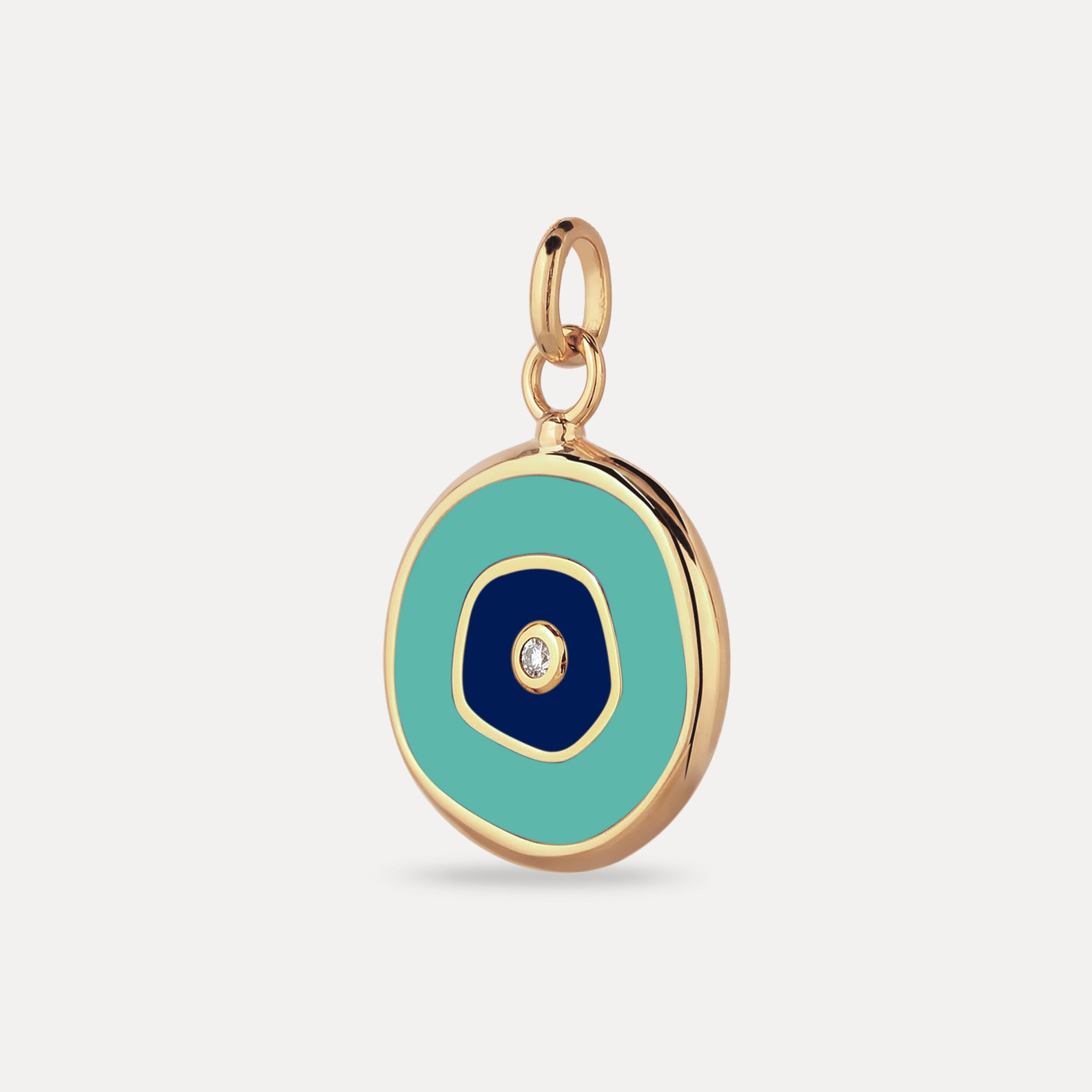 White Sapphire Evil Eye Pendant Turquoise