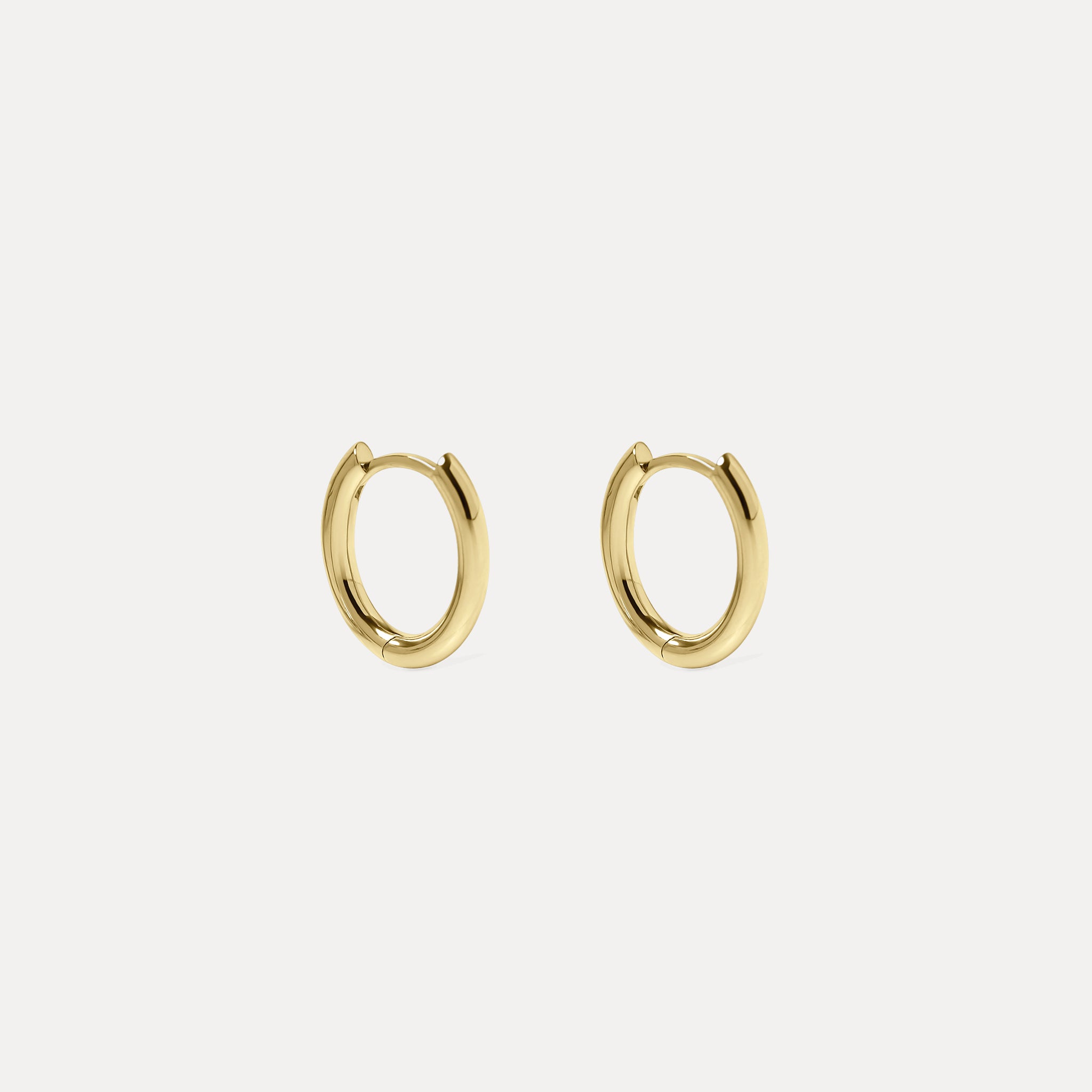 Oval Bold Hinged Hoops 14k Solid Gold