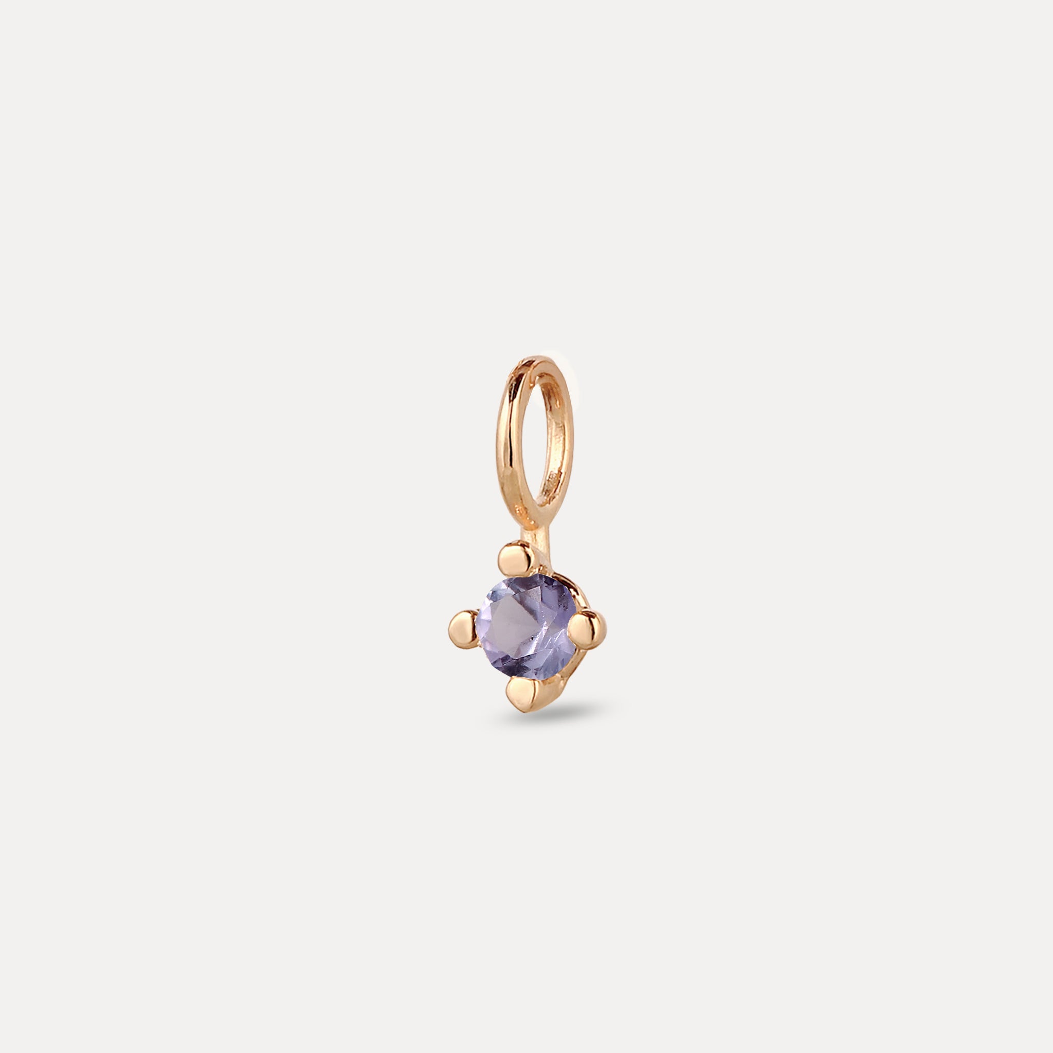 The Minimalist Birthstone Charm Pendant | 14k Solid Gold
