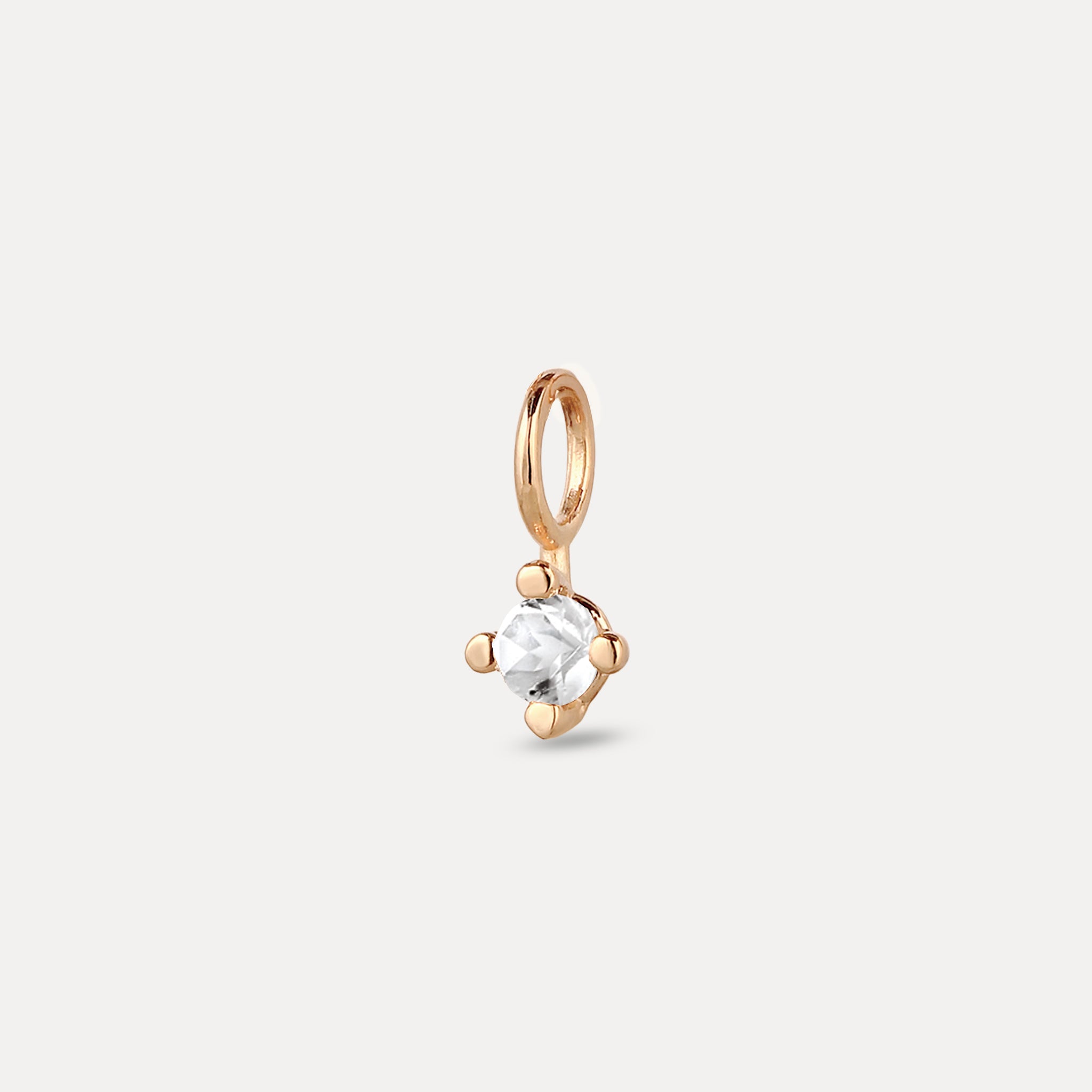 The Minimalist Birthstone Charm Pendant | 14k Solid Gold