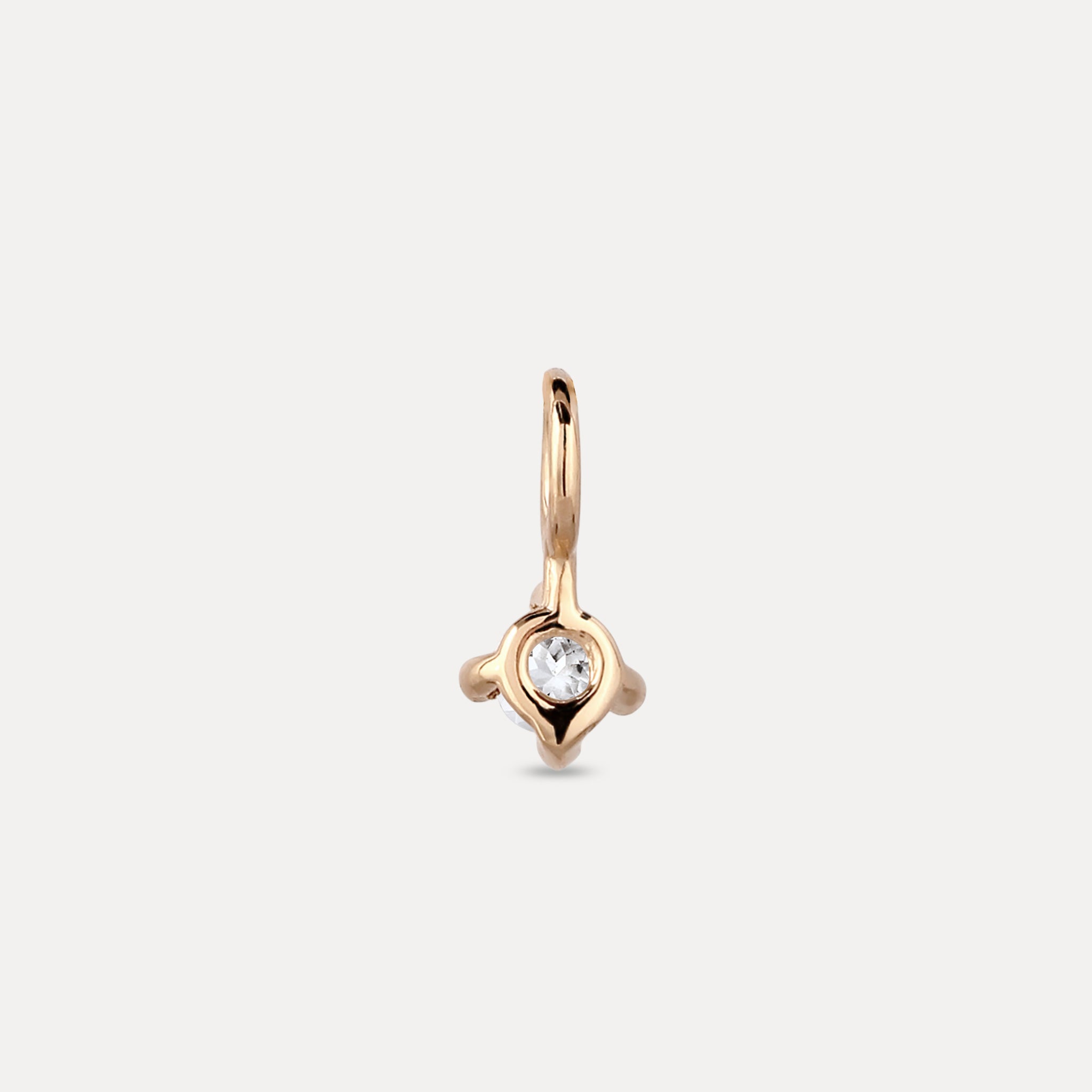 The Minimalist Birthstone Charm Pendant | 14k Solid Gold