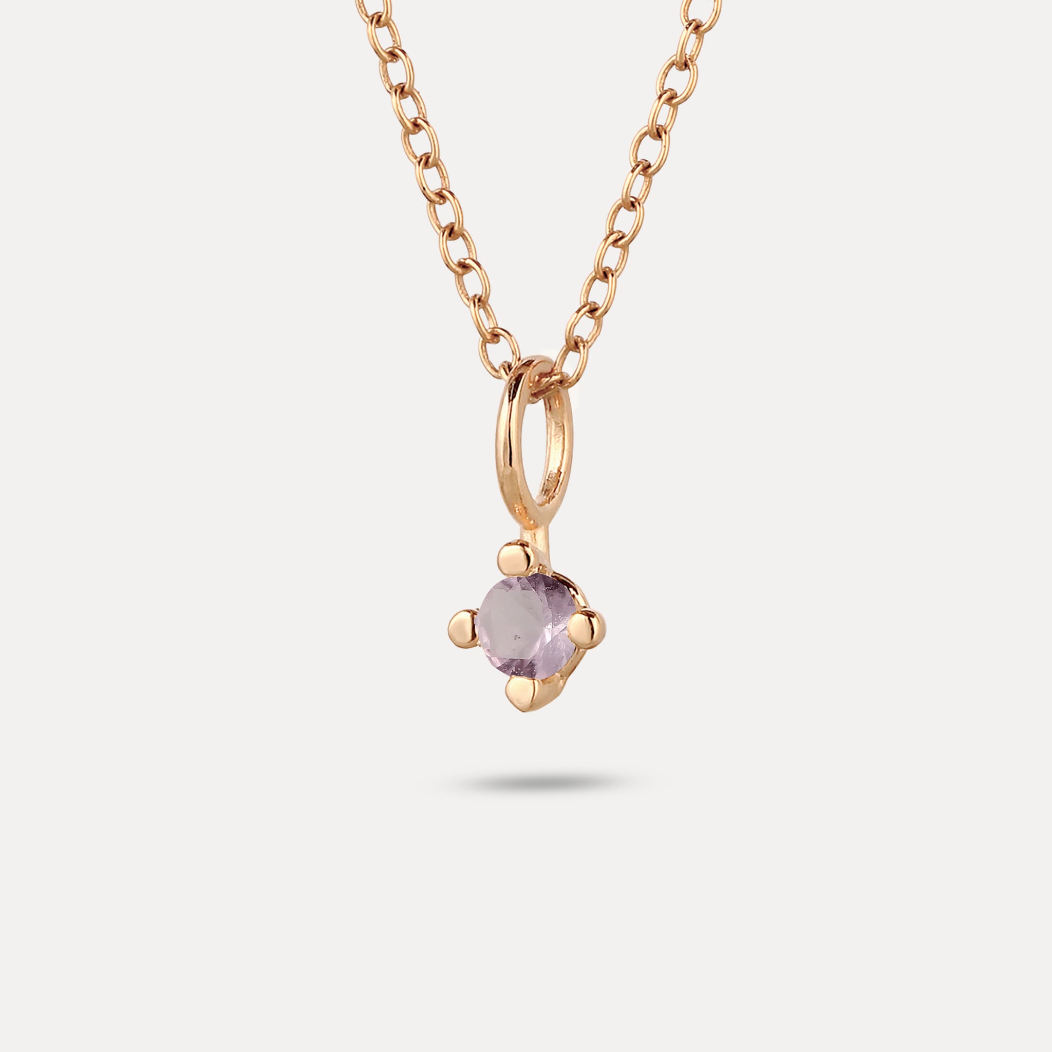 The Minimalist Birthstone Charm Pendant | 14k Solid Gold