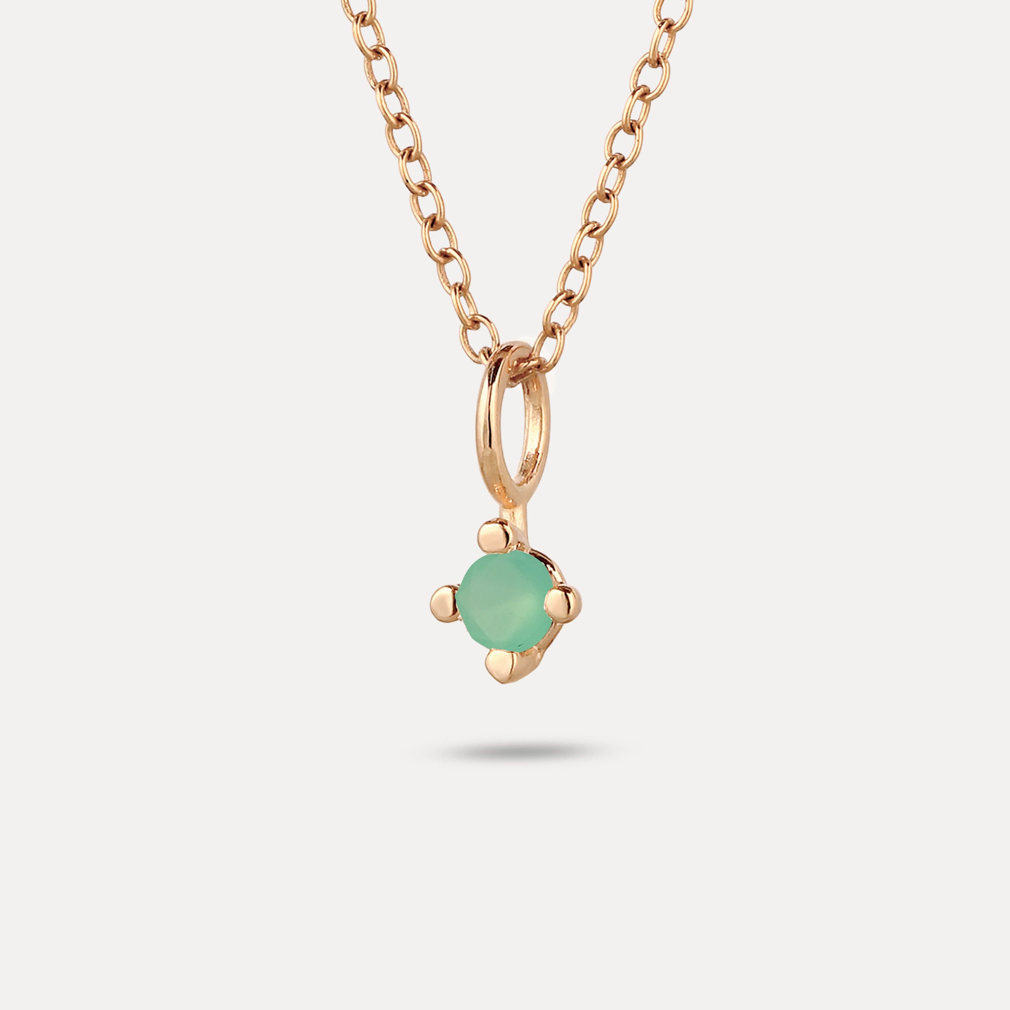 The Minimalist Birthstone Charm Pendant | 14k Solid Gold