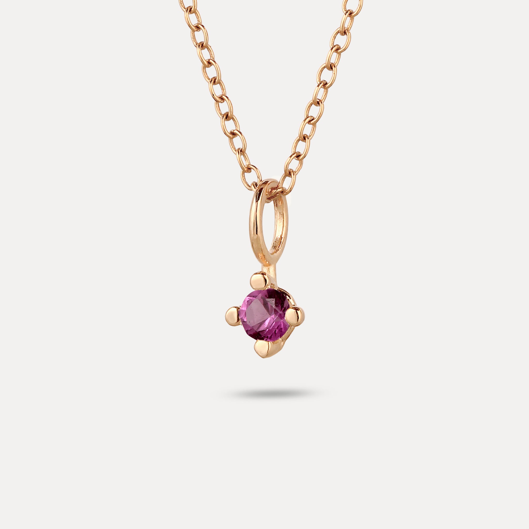The Minimalist Birthstone Charm Pendant | 14k Solid Gold