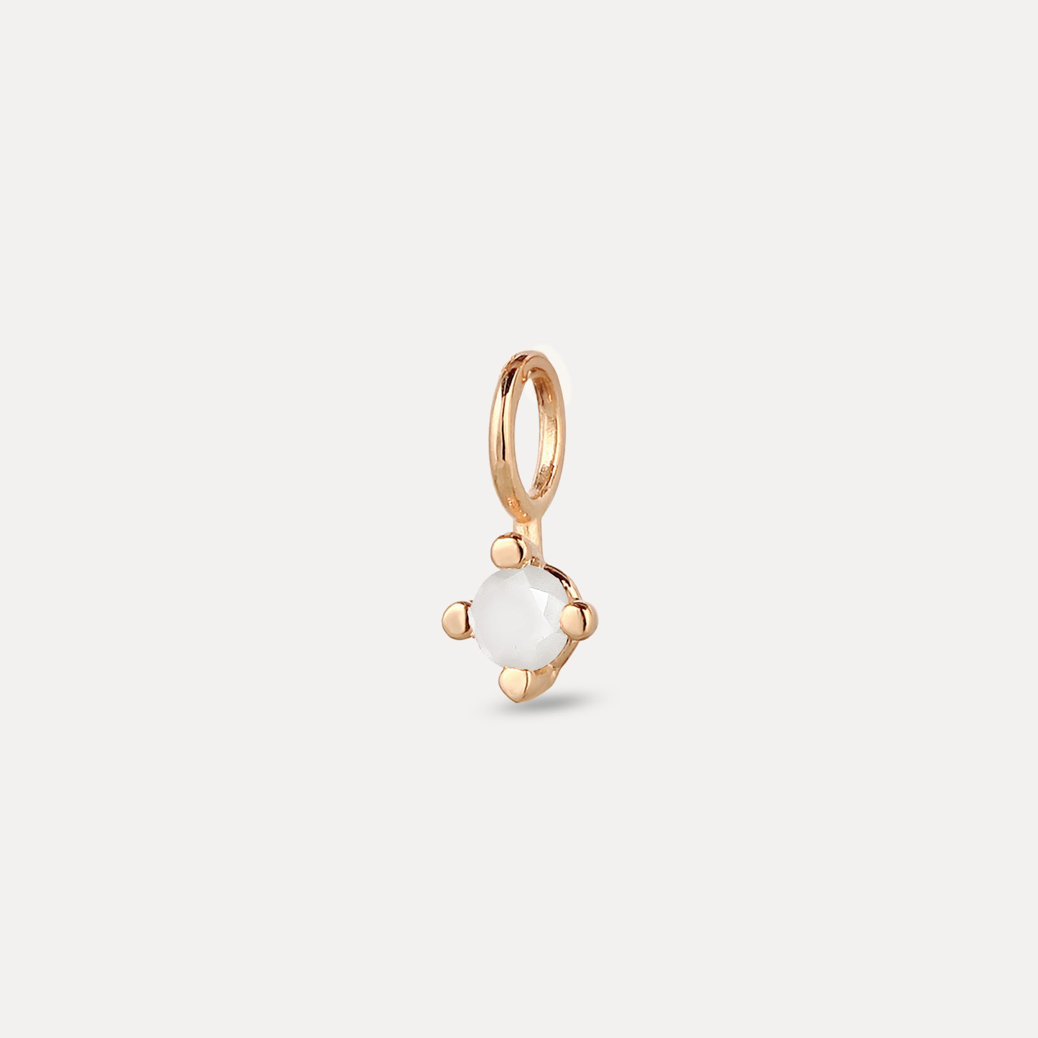 The Minimalist Birthstone Charm Pendant | 14k Solid Gold