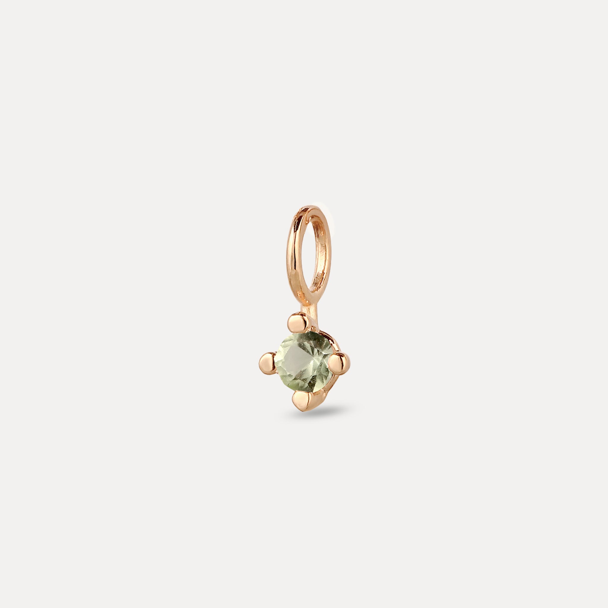 The Minimalist Birthstone Charm Pendant | 14k Solid Gold