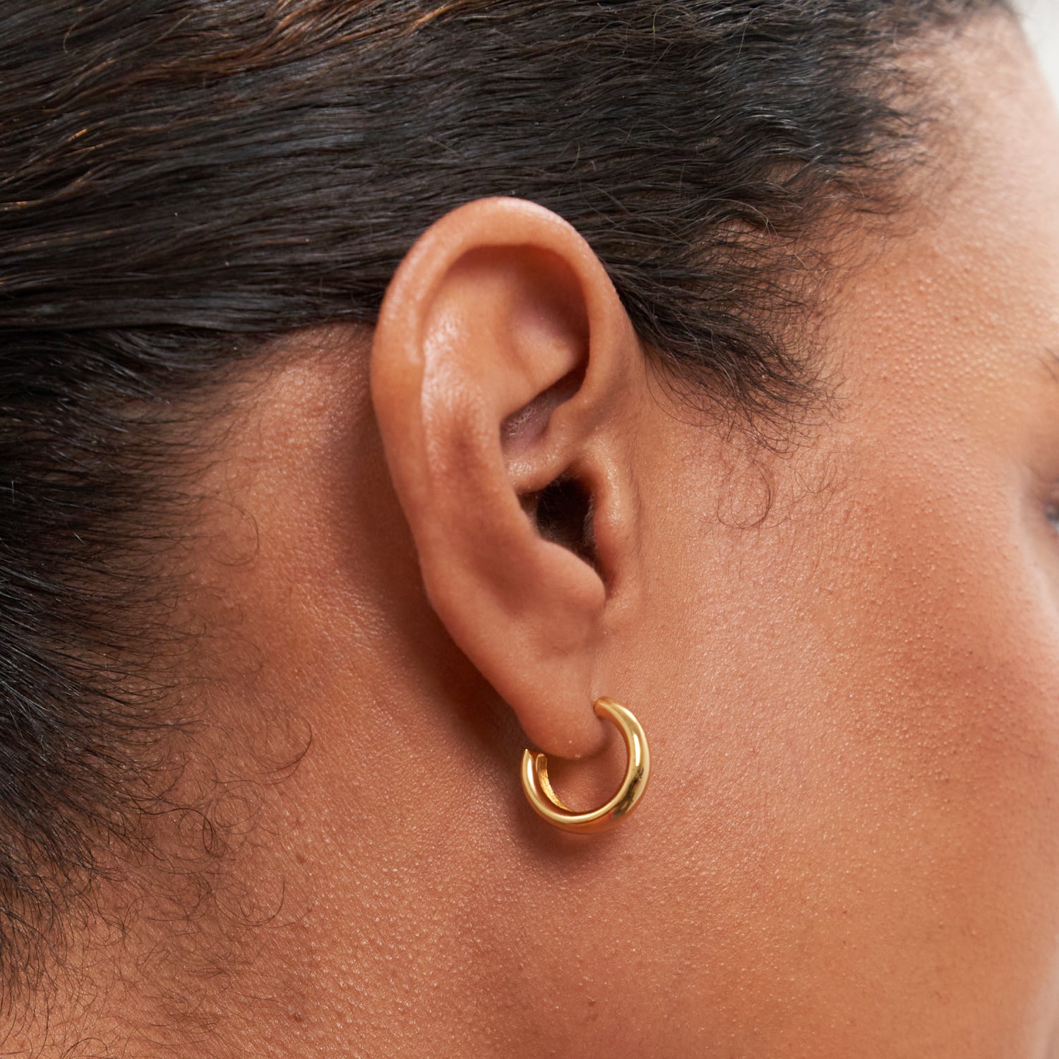 Mom Band Hoops 14k Solid Gold