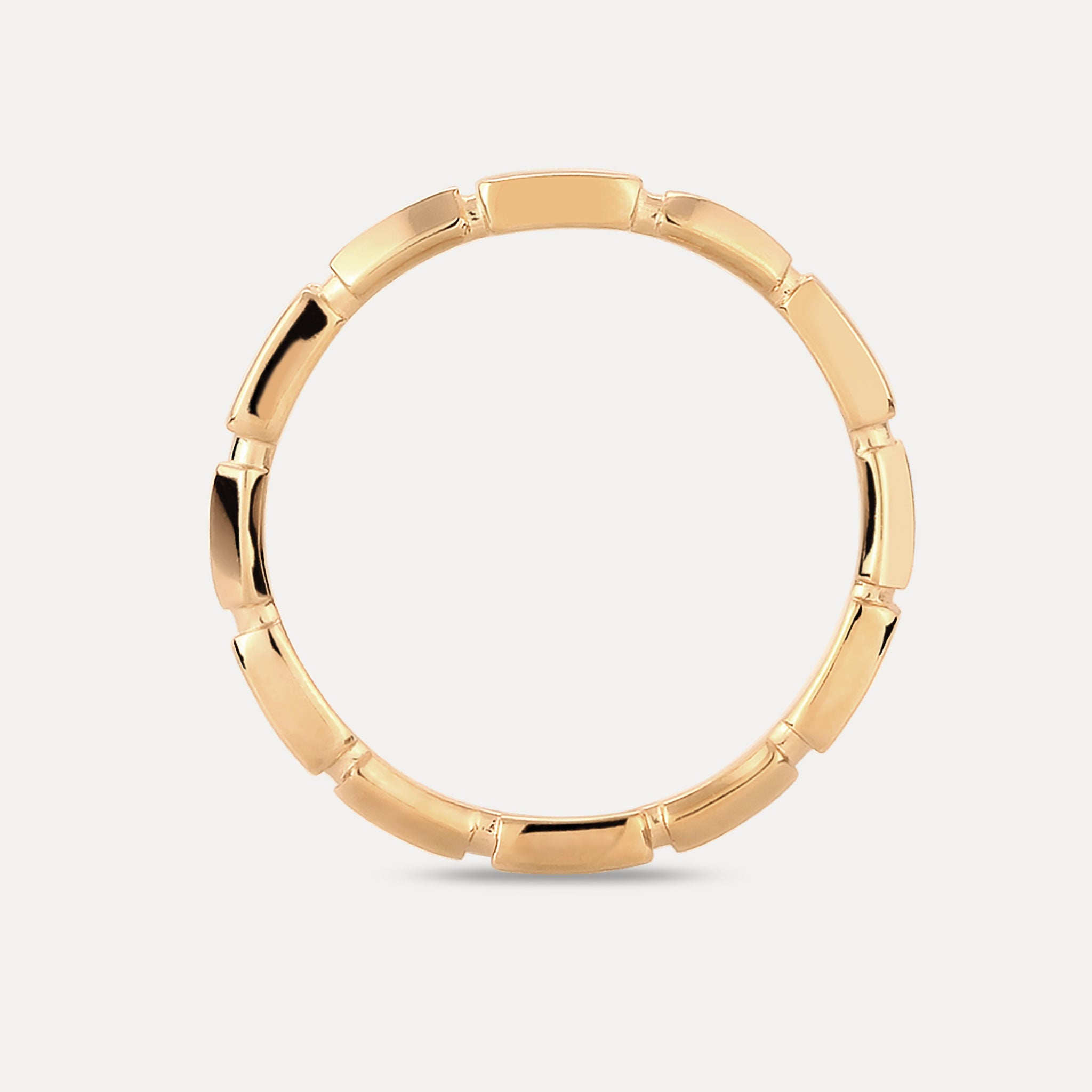 Offset Brick Ring | 14k Solid Gold