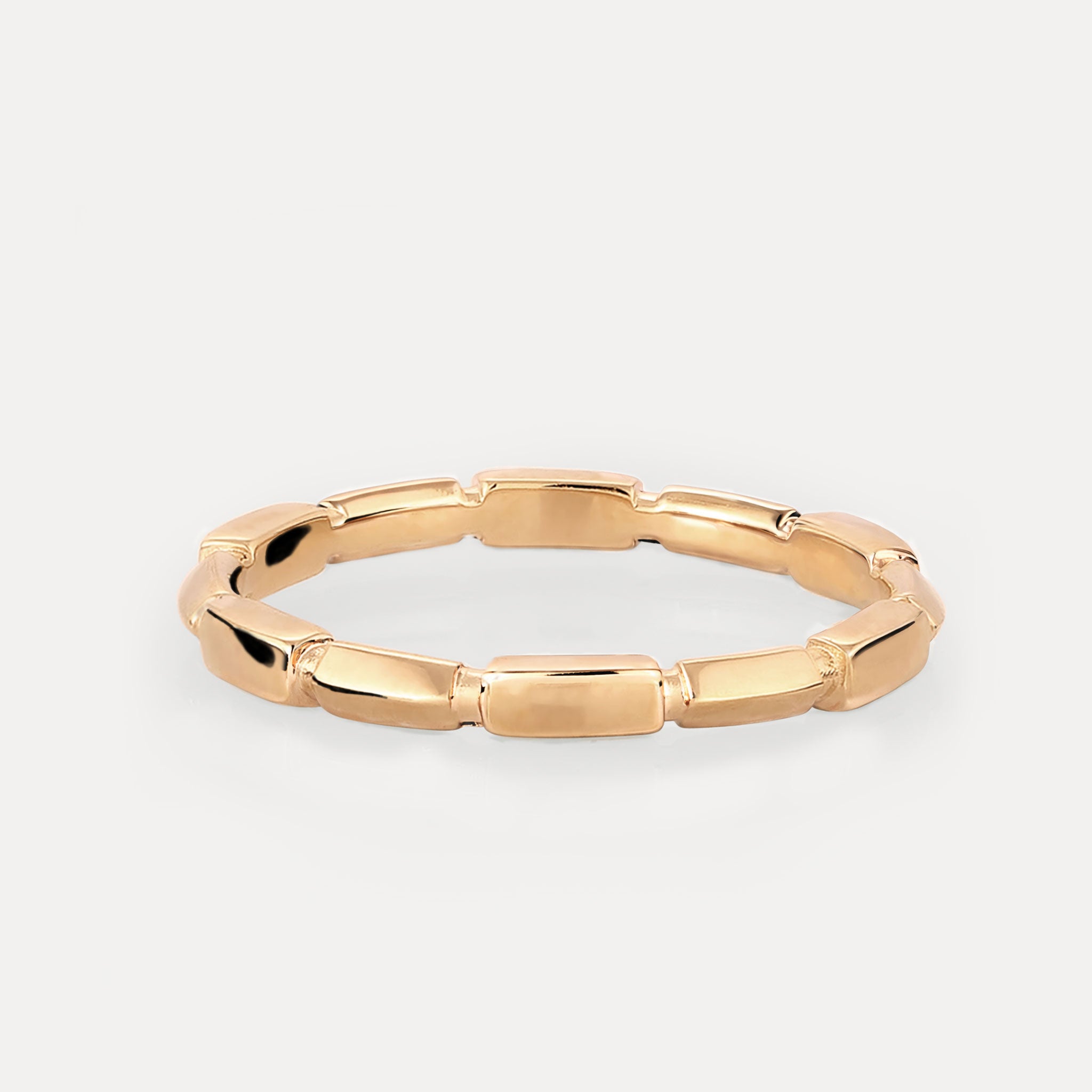 Offset Brick Ring | 14k Solid Gold