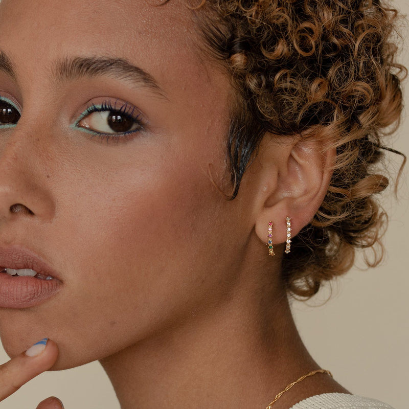 Color Delight Drop Earrings White Crystals
