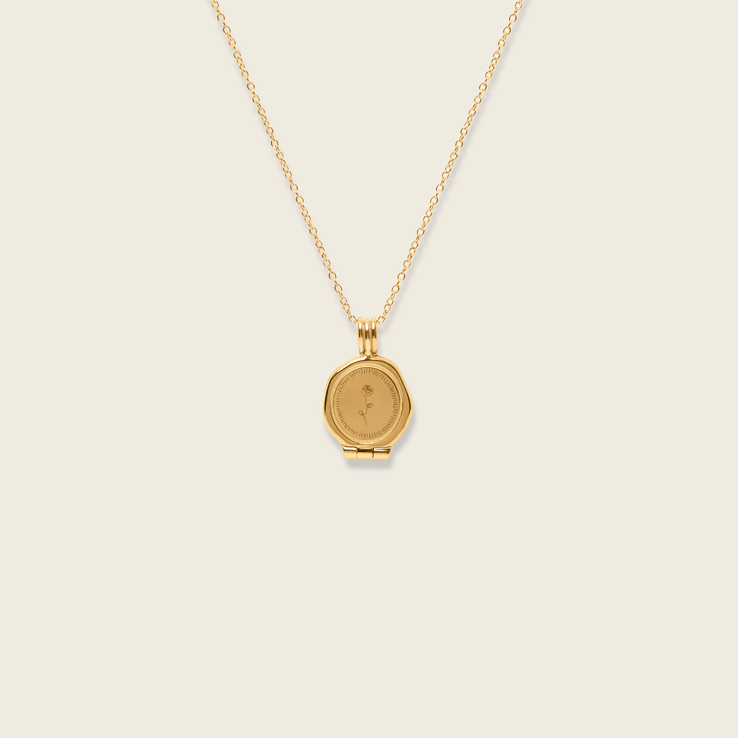 Rose Seal Locket Necklace