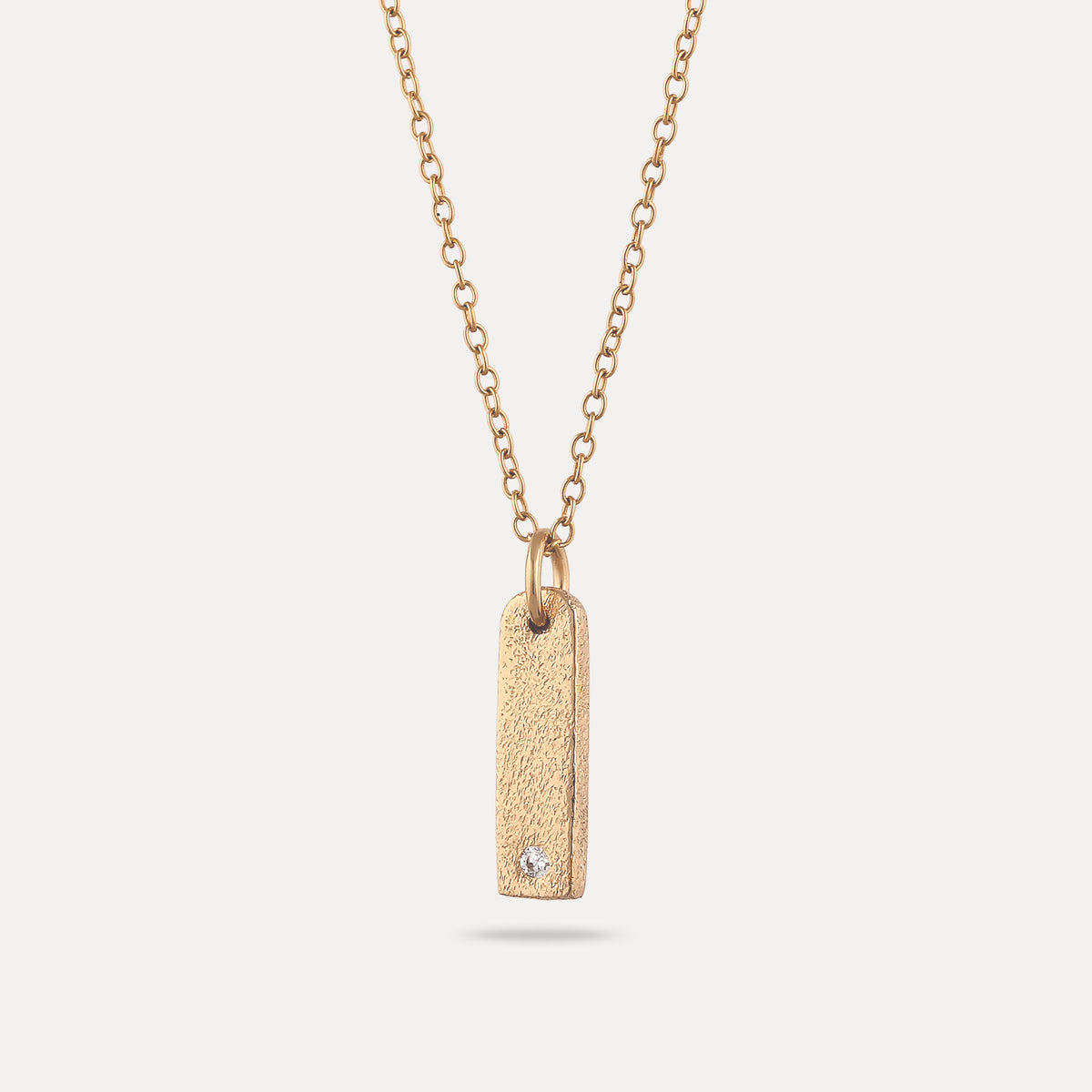 Weißer Saphir Bar Anhänger - Antique | 585 Gold