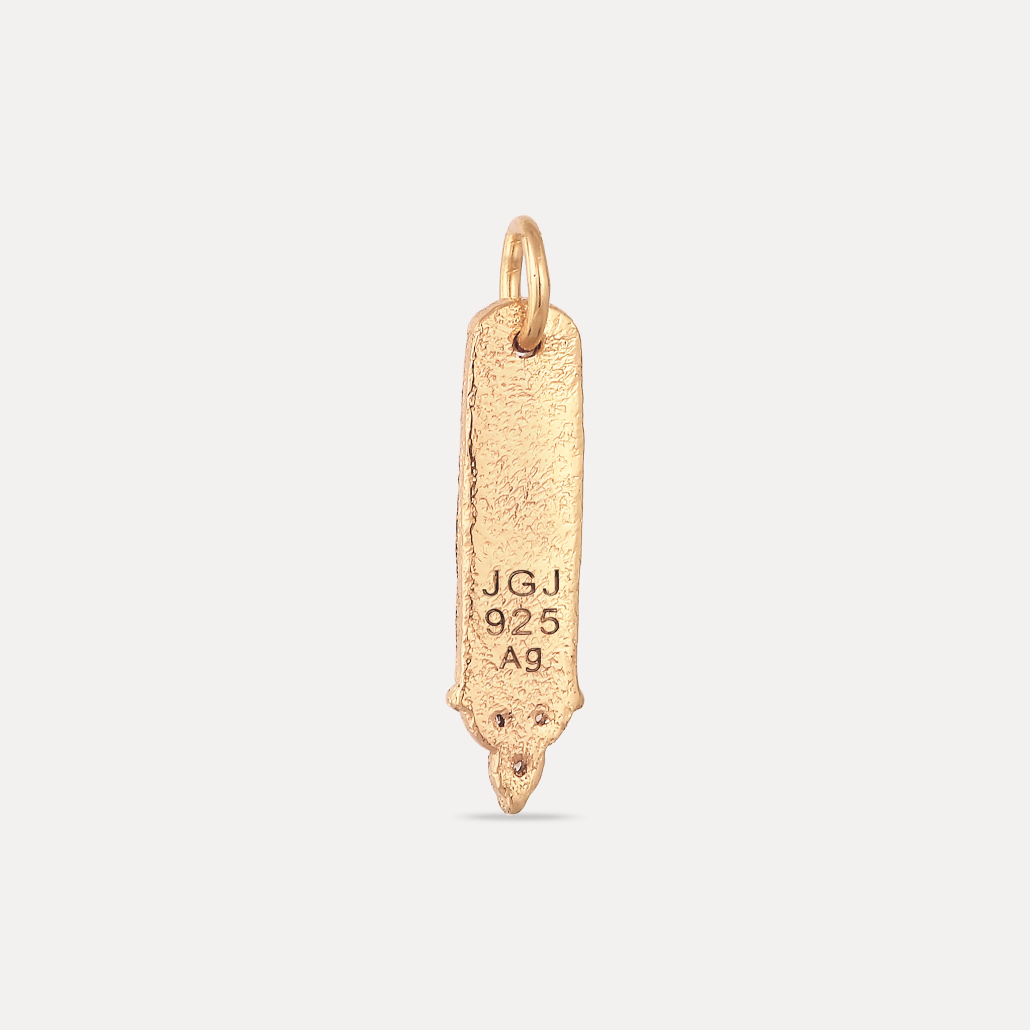 White Sapphire Engravable Trinity Bar Pendant - Antique | 14k Solid Gold