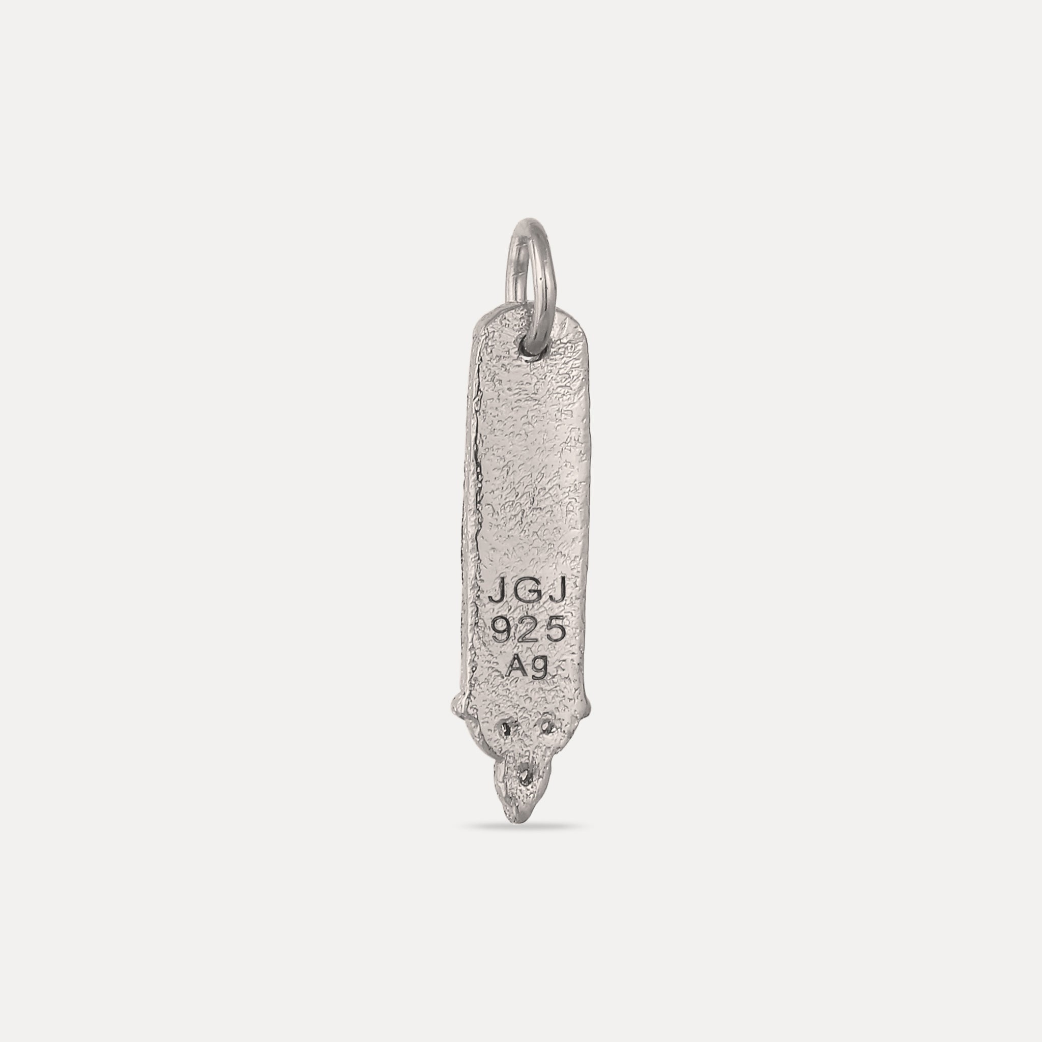 White Sapphire Engravable Trinity Bar Pendant - Antique