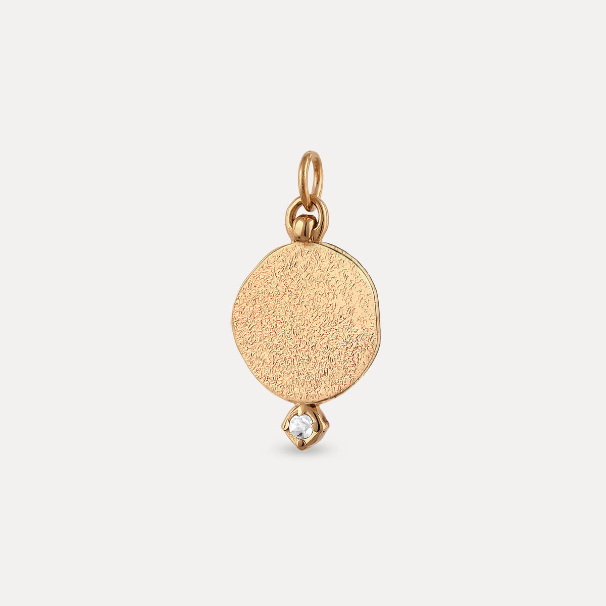 Weißer Saphir Fluid Medaillon Anhänger - Antique | 585 Gold