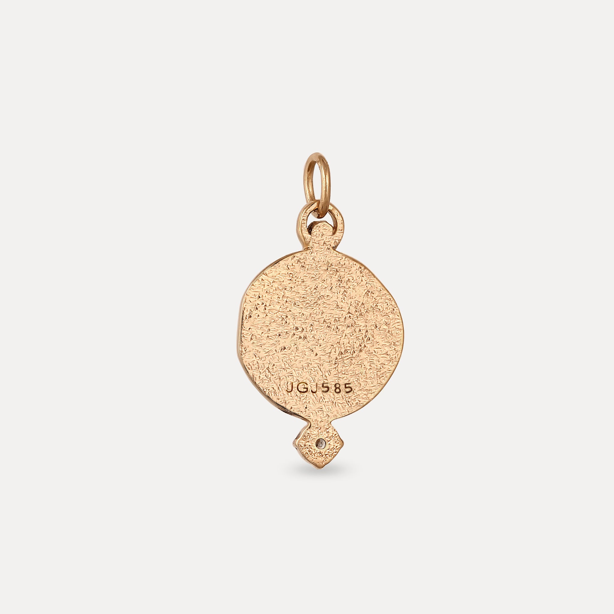 White Sapphire Engravable Fluid Medaillon Pendant - Antique | 14k Solid Gold