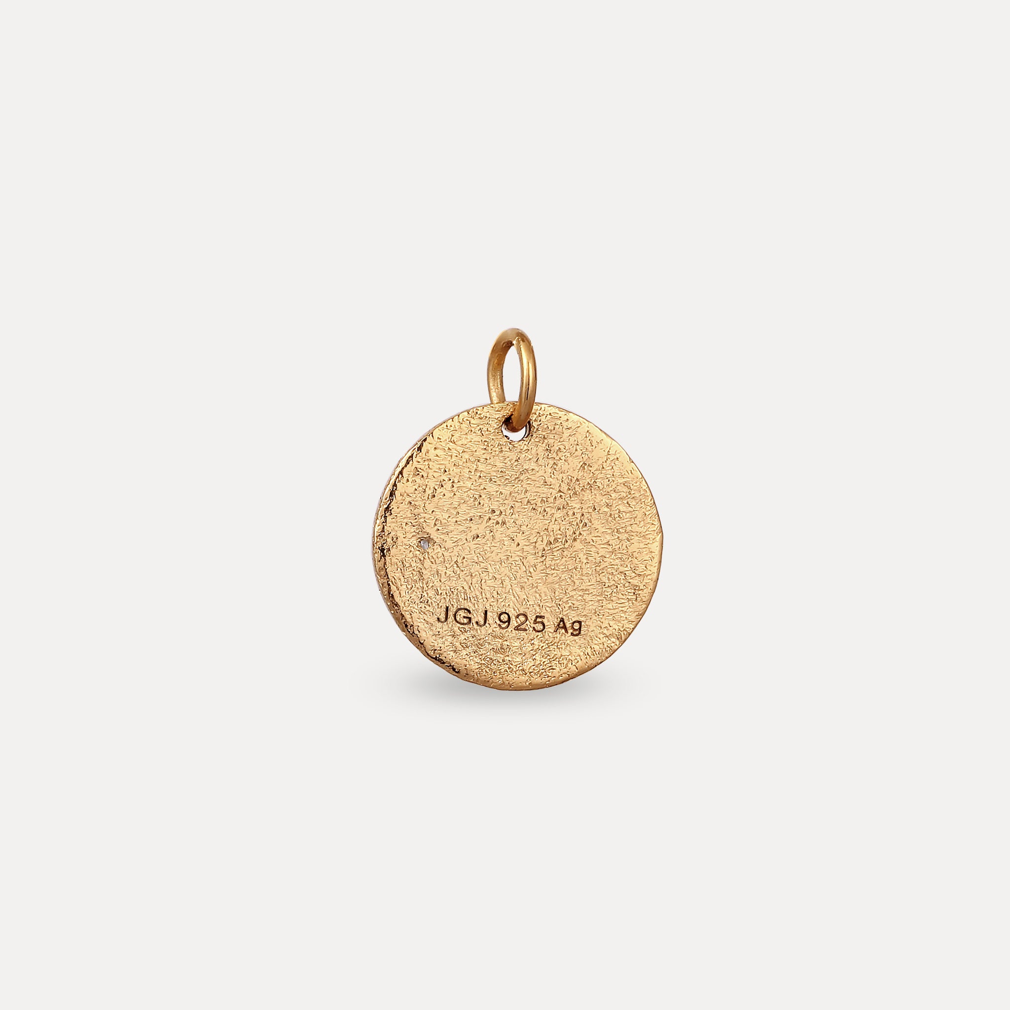 White Sapphire Engravable Plate Pendant - Antique