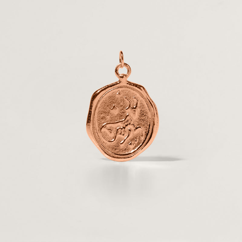 Zodiac Seal Pendant Rose Gold Vermeil
