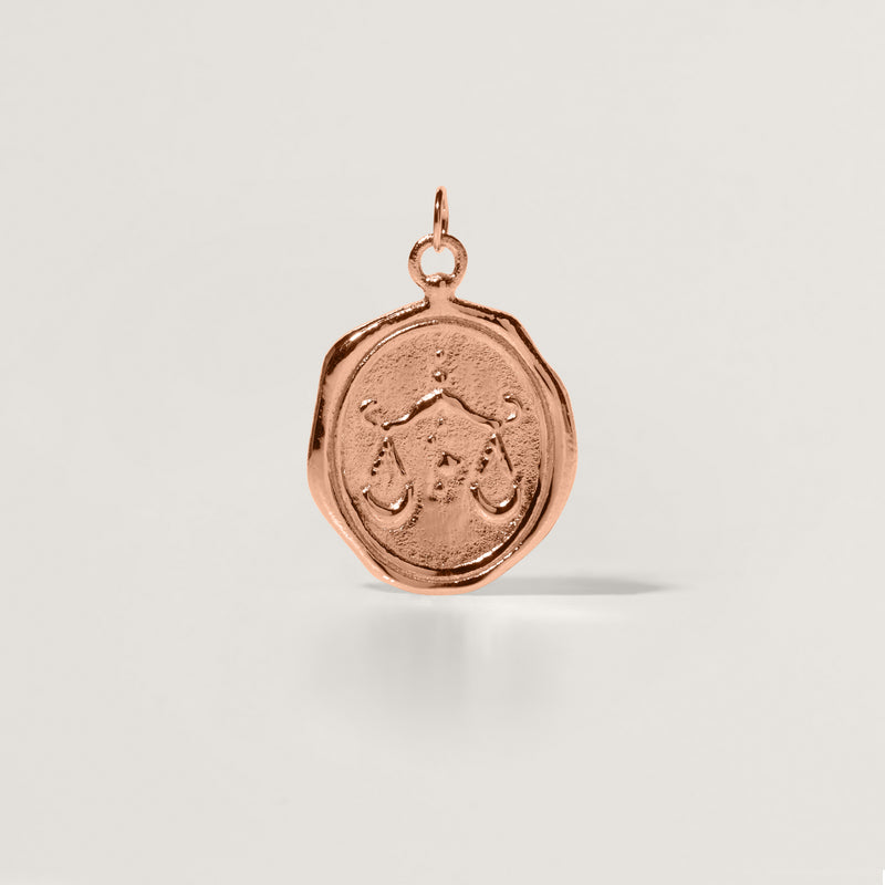 Zodiac Seal Pendant Rose Gold Vermeil