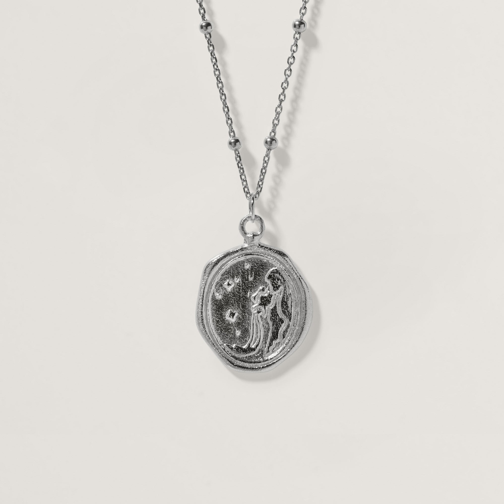 Zodiac Seal with Satellite Chain 925 Silver