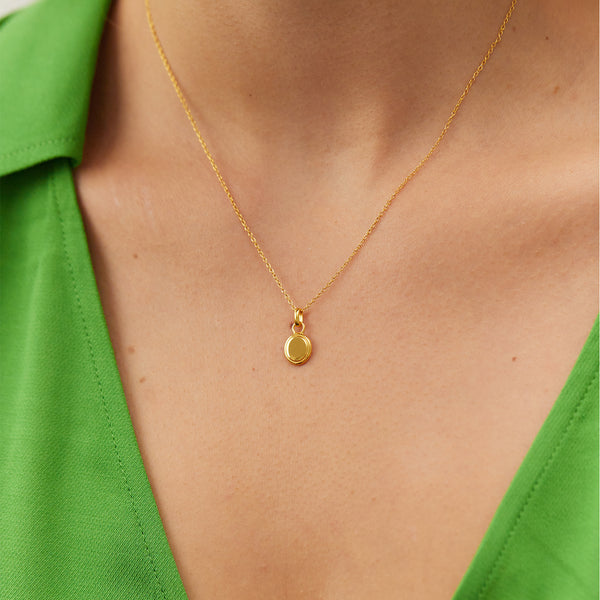 Engravable Emblem Pendant 14k Solid Gold