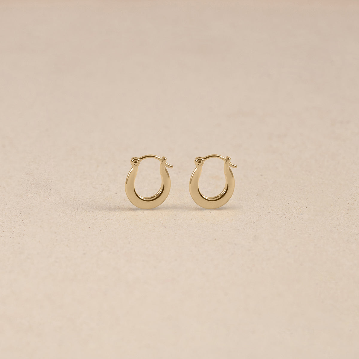 Mini Drop Hoops 14k Solid Gold