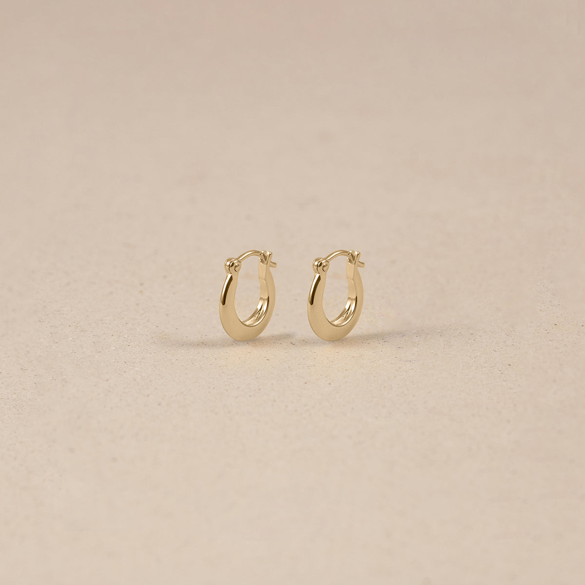 Mini Drop Hoops 14k Solid Gold