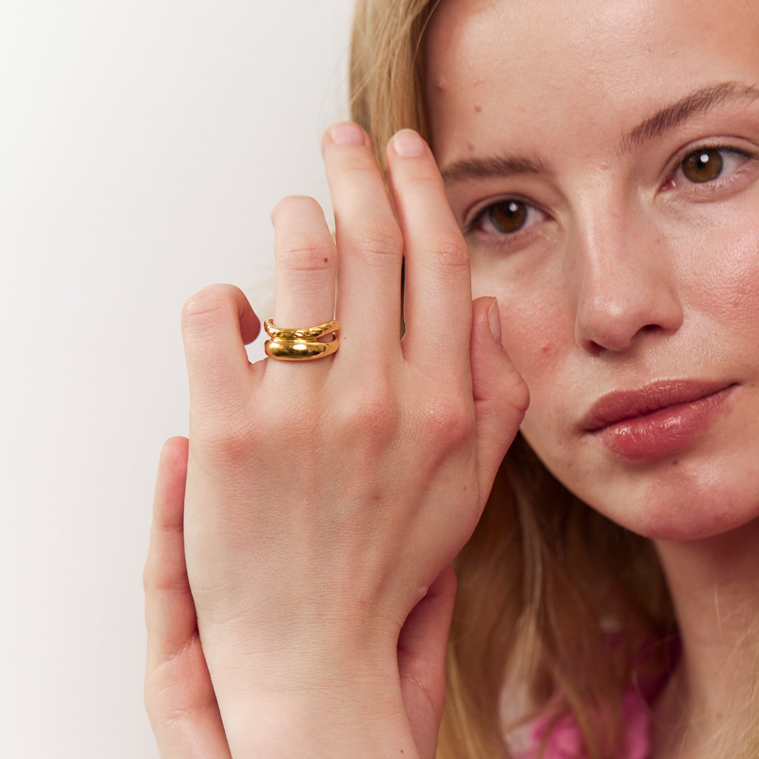 Bold Textured Ring 14k Massivgold