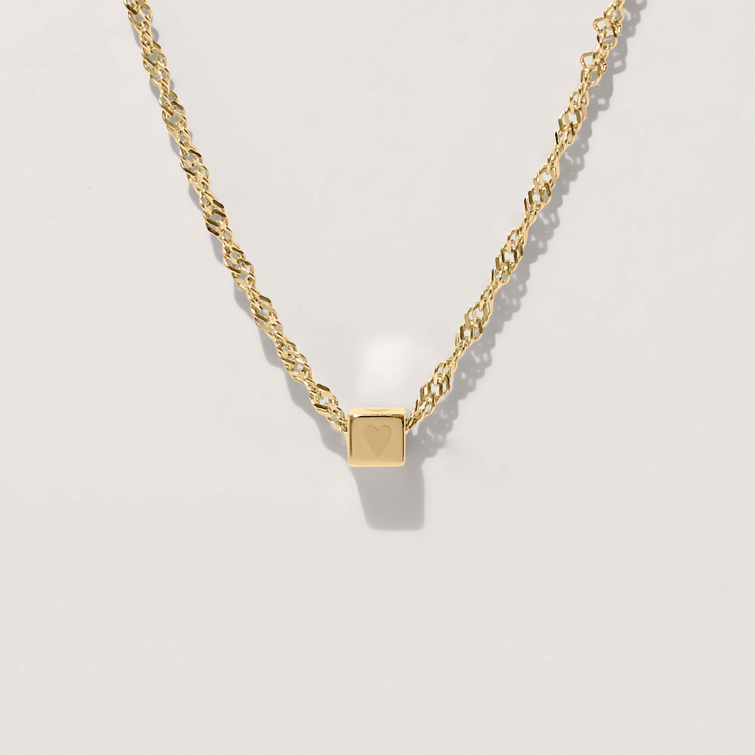 Cube mit Singapore Chain | 14k Gold