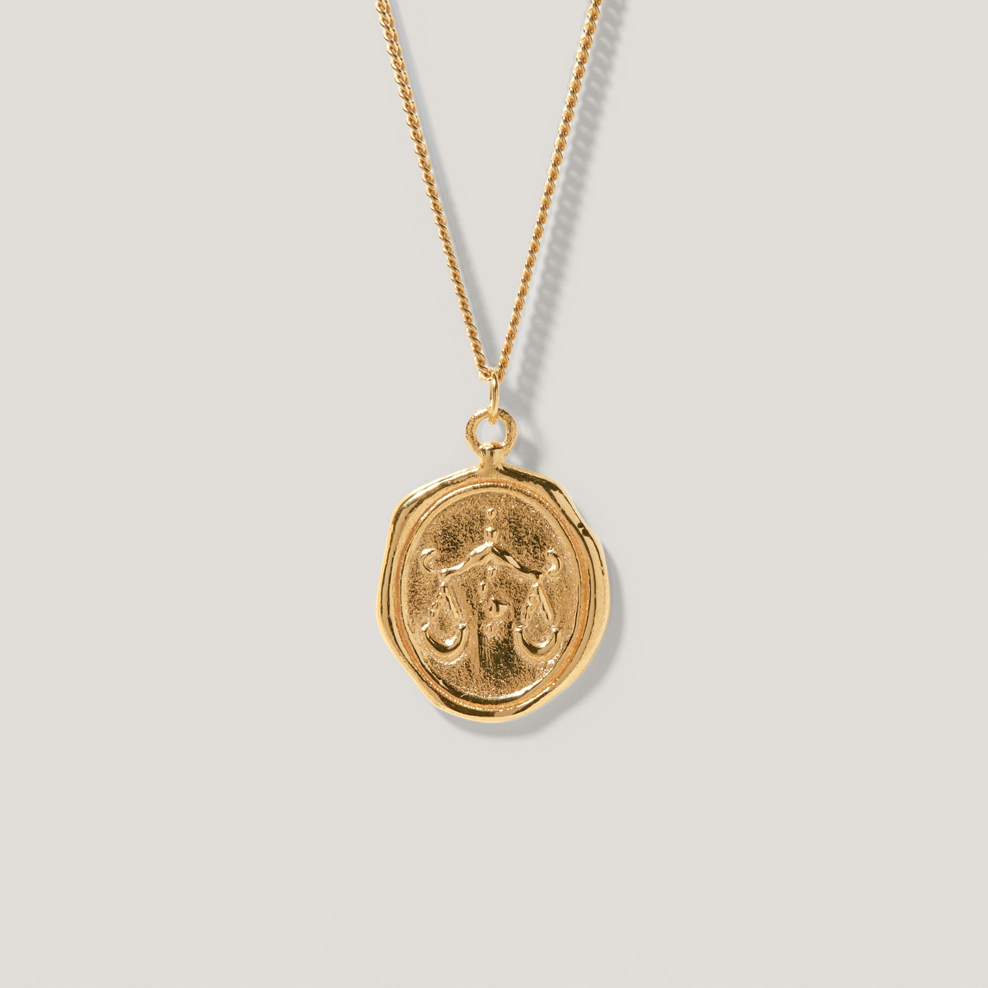 Zodiac Seal with Curb Chain 24k Gold Vermeil