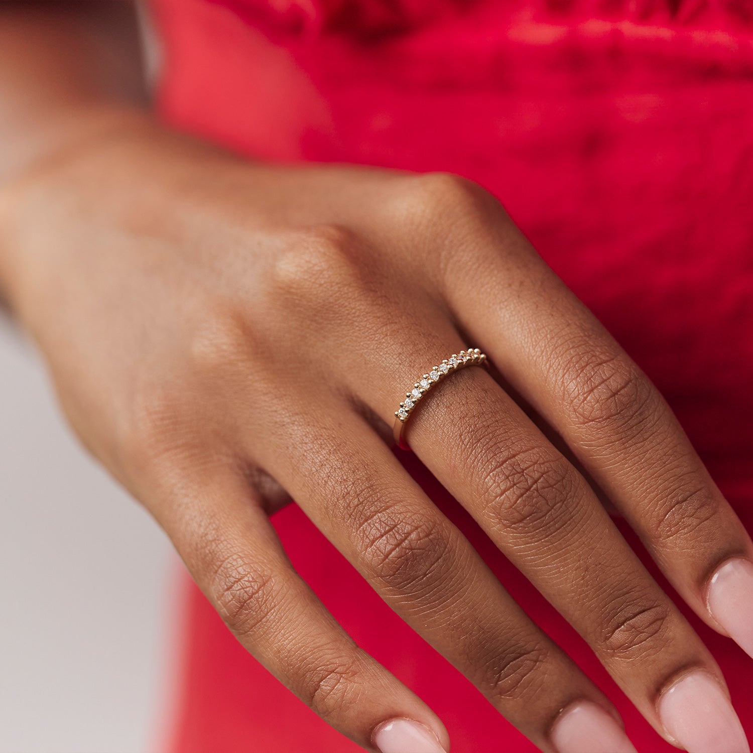 Half Eternity Ring White Sapphire