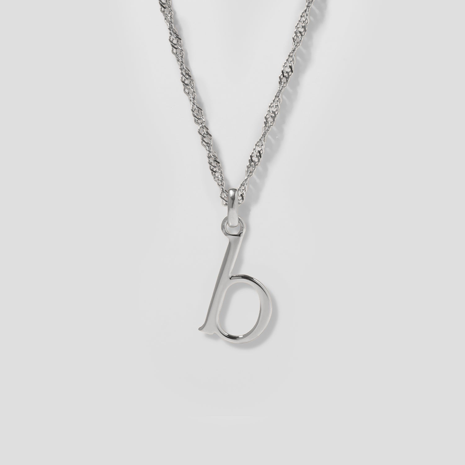 Initial Necklace Singapore Chain