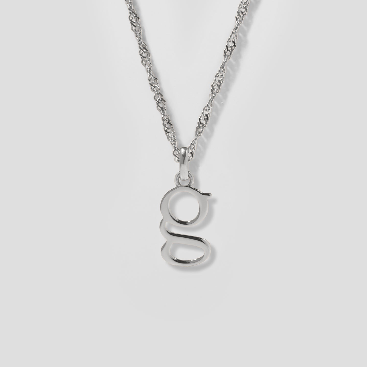 Initial Necklace Singapore Chain