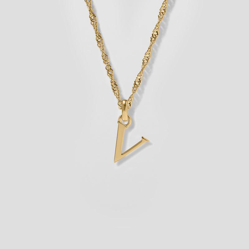 Initial Singapore Chain 14ct Solid Gold