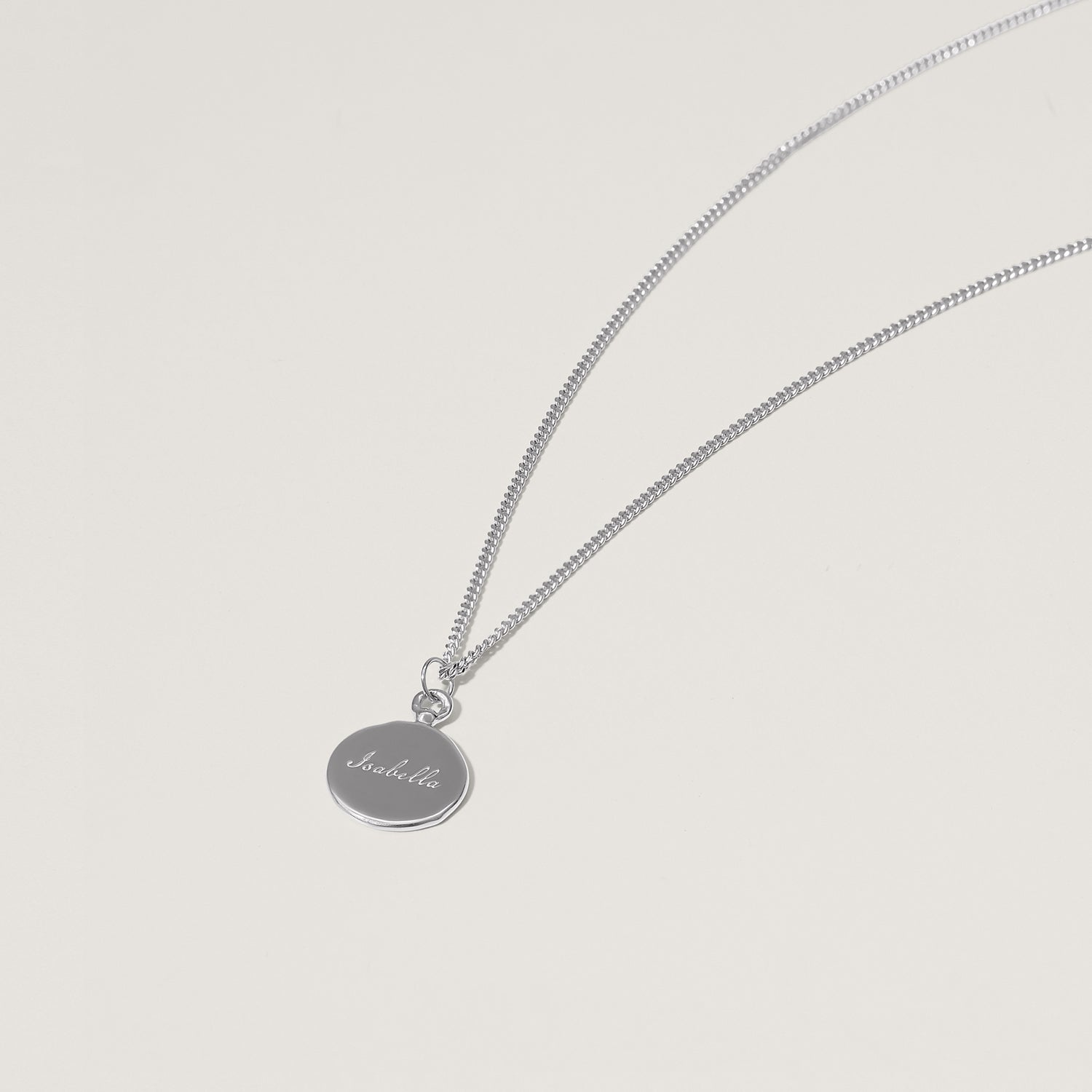 Engravable Fluid Medallion Necklace - Glossy