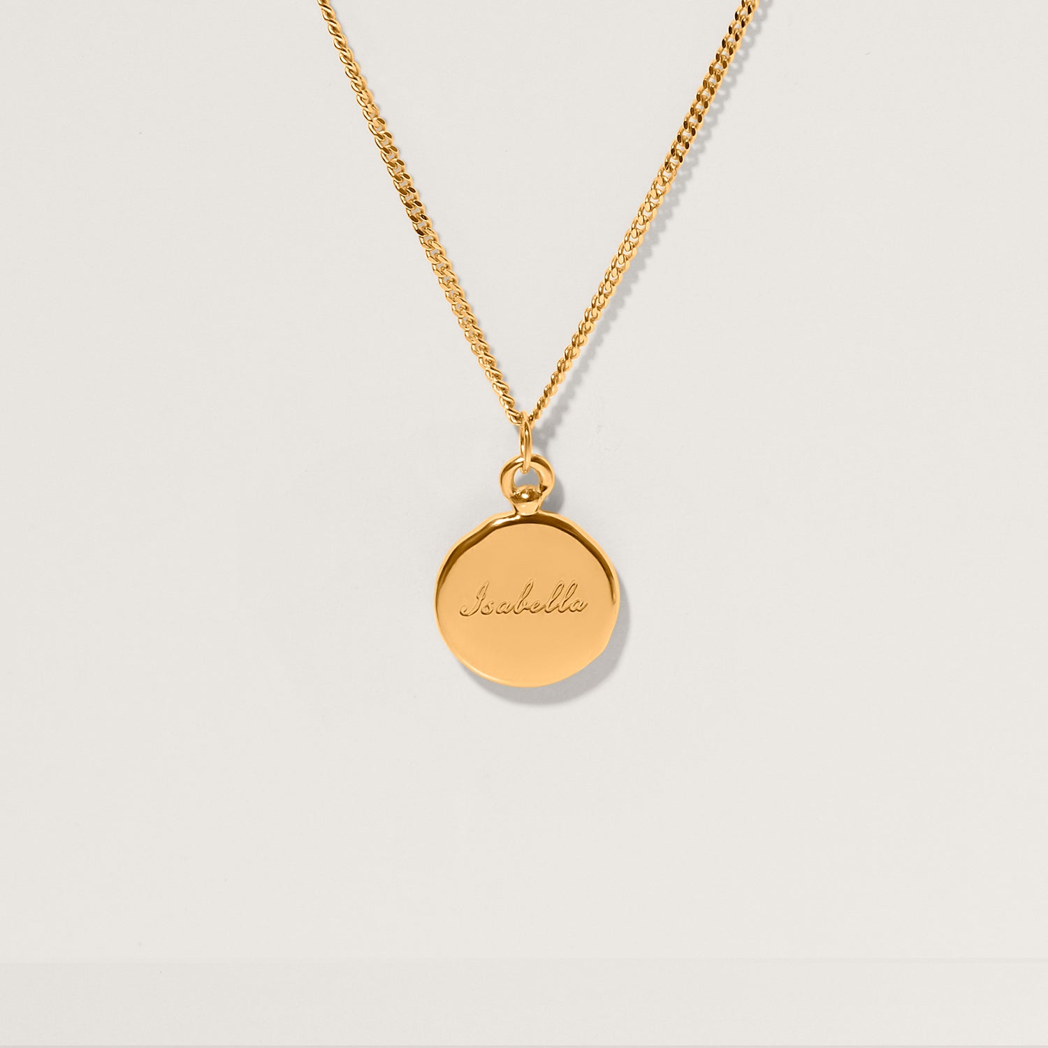 Engravable Fluid Medallion Necklace - Glossy