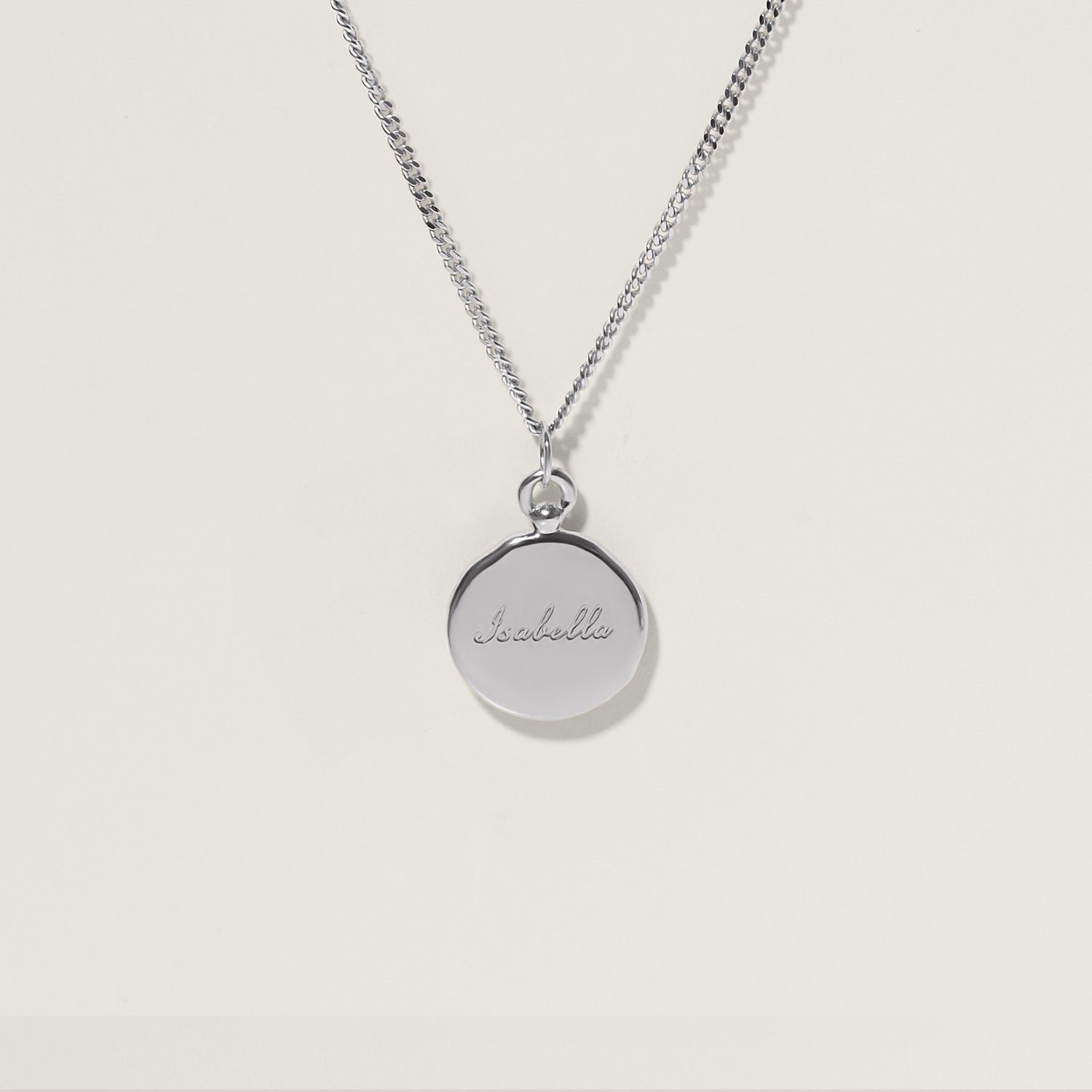 Engravable Fluid Medallion Necklace - Glossy