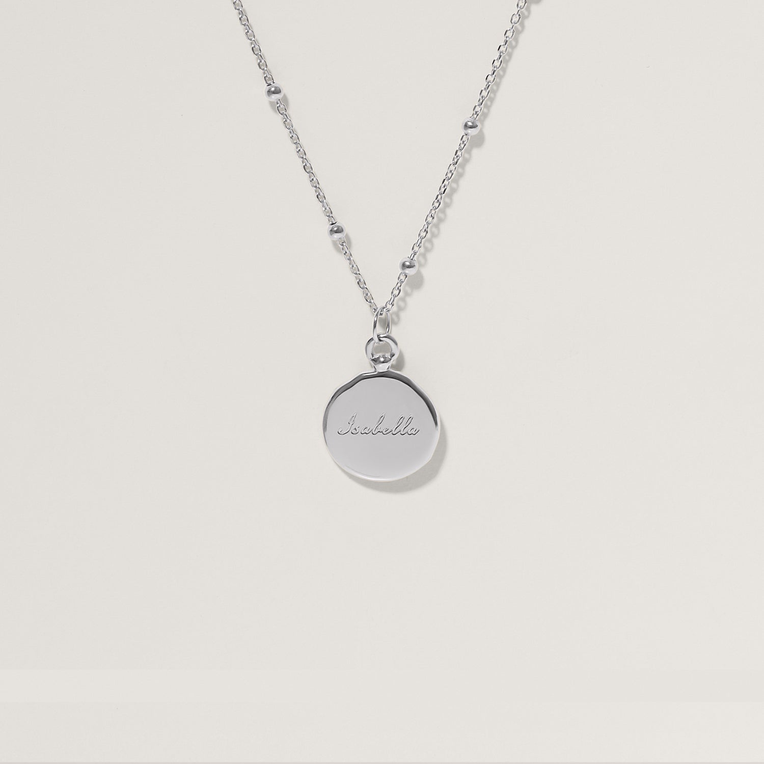 Engravable Fluid Medallion Necklace - Glossy