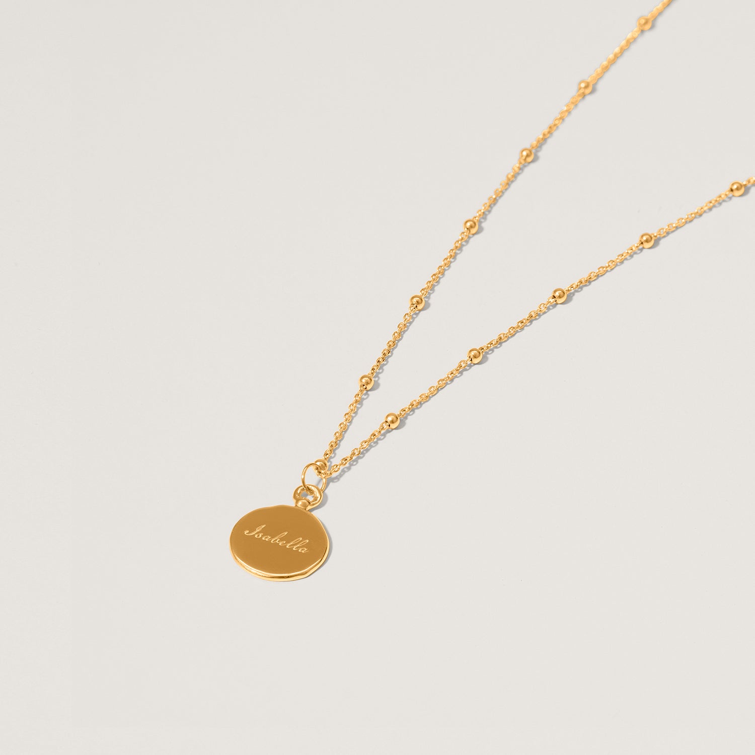 Engravable Fluid Medallion Necklace - Glossy