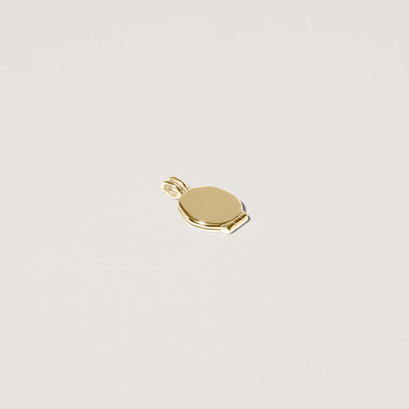 Engravable Seal Medaillon Anhänger 14k Massivgold