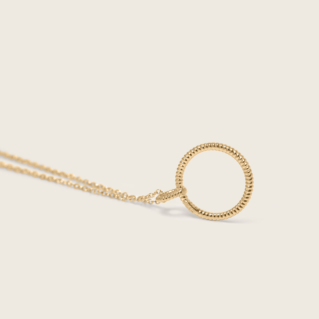 Snake Tail Circle Anhänger 14k Massivgold