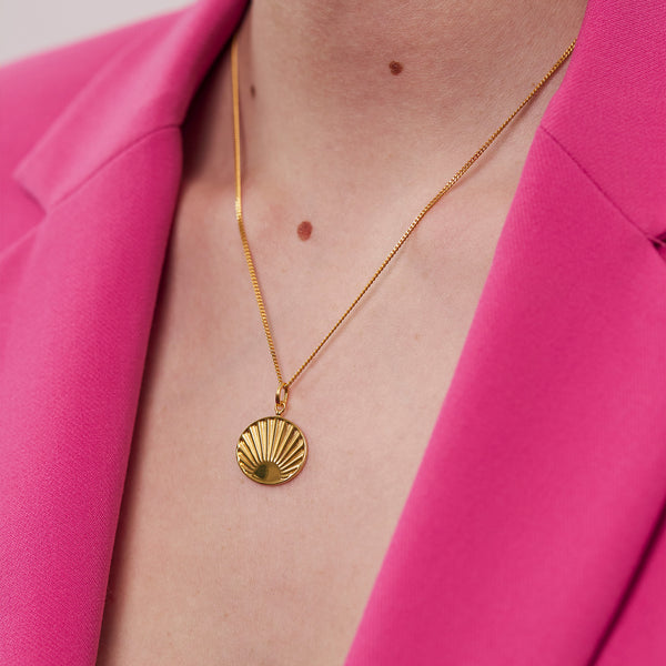 Solar Necklace with Curb Chain