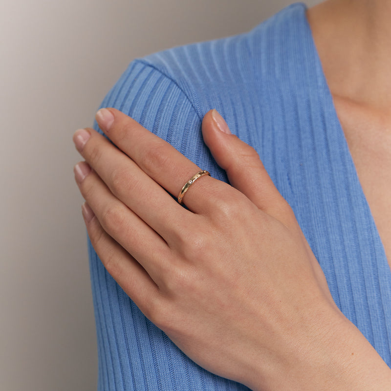 Textured Ring White Sapphire