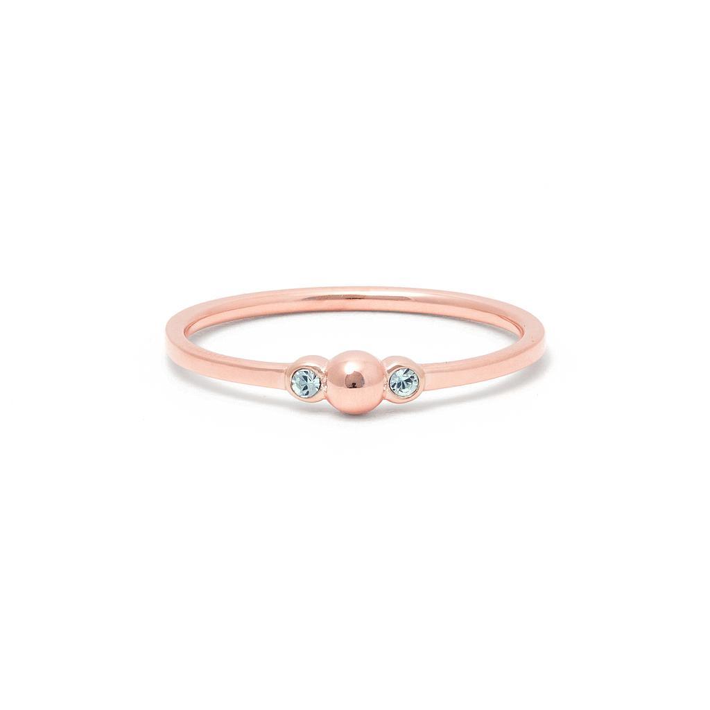 Her Stories And Songs Ring Aquamarin Jewelry ella-thebee 925 Silver Rose Gold Plated XS - 49 (15.6mm) 